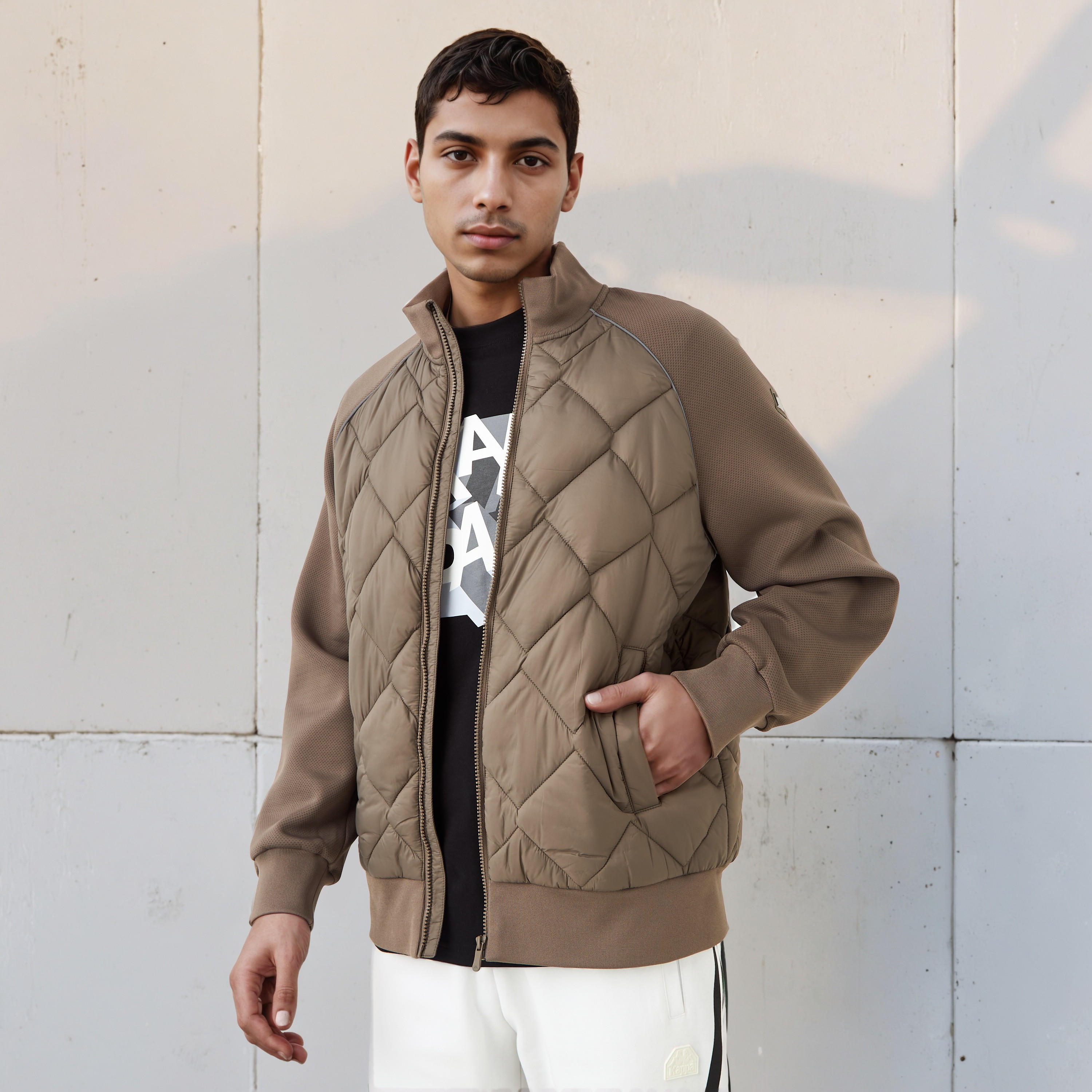 Kappa Men Quilted Zip Closure Jacket-men-clothing-jacketsandblazers-jackets-image-1