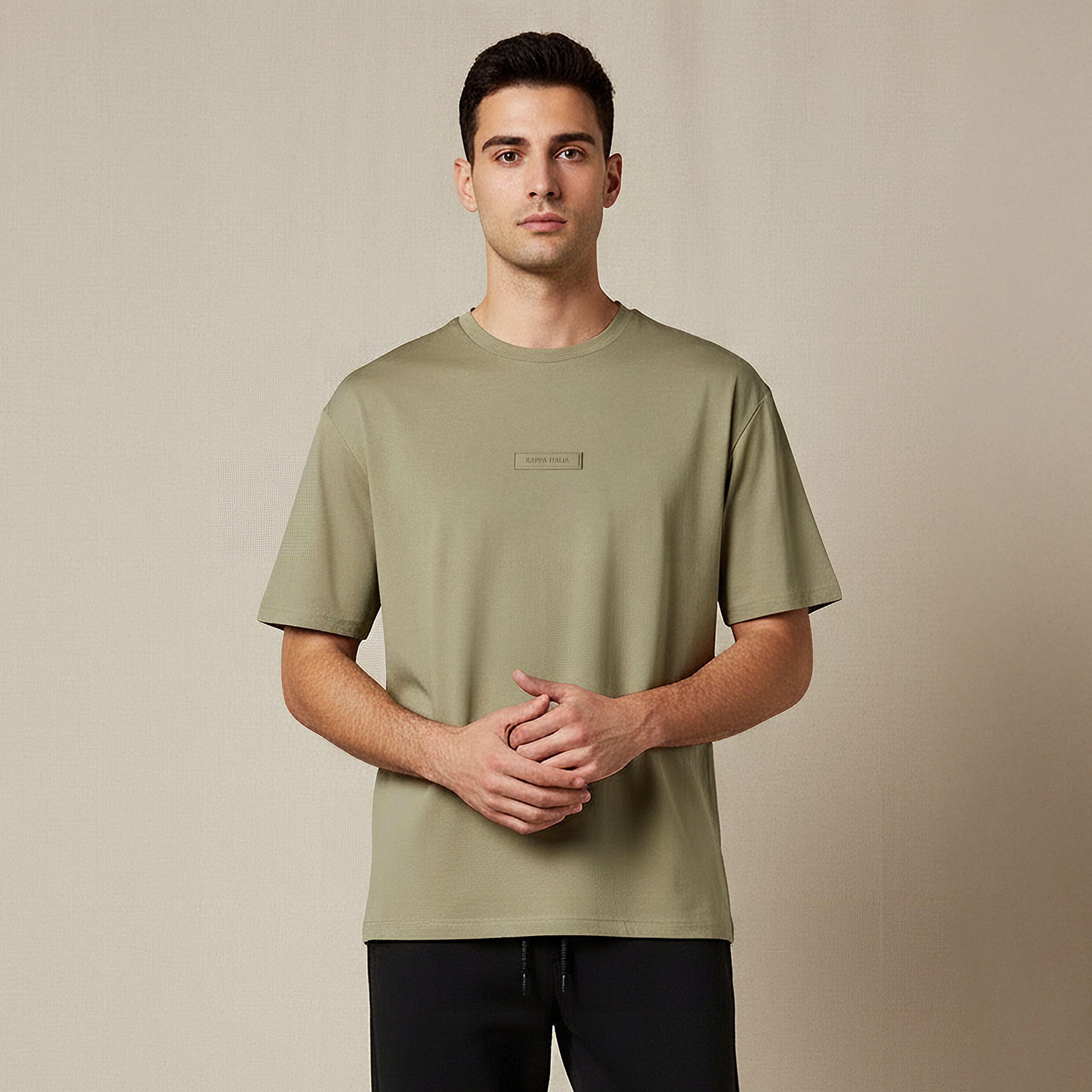 Kappa Men Regular Fit Crew Neck Short Sleeve Logo Applique T-shirt-men-clothing-sportswearandactivewear-tshirtsandpolos-image-1