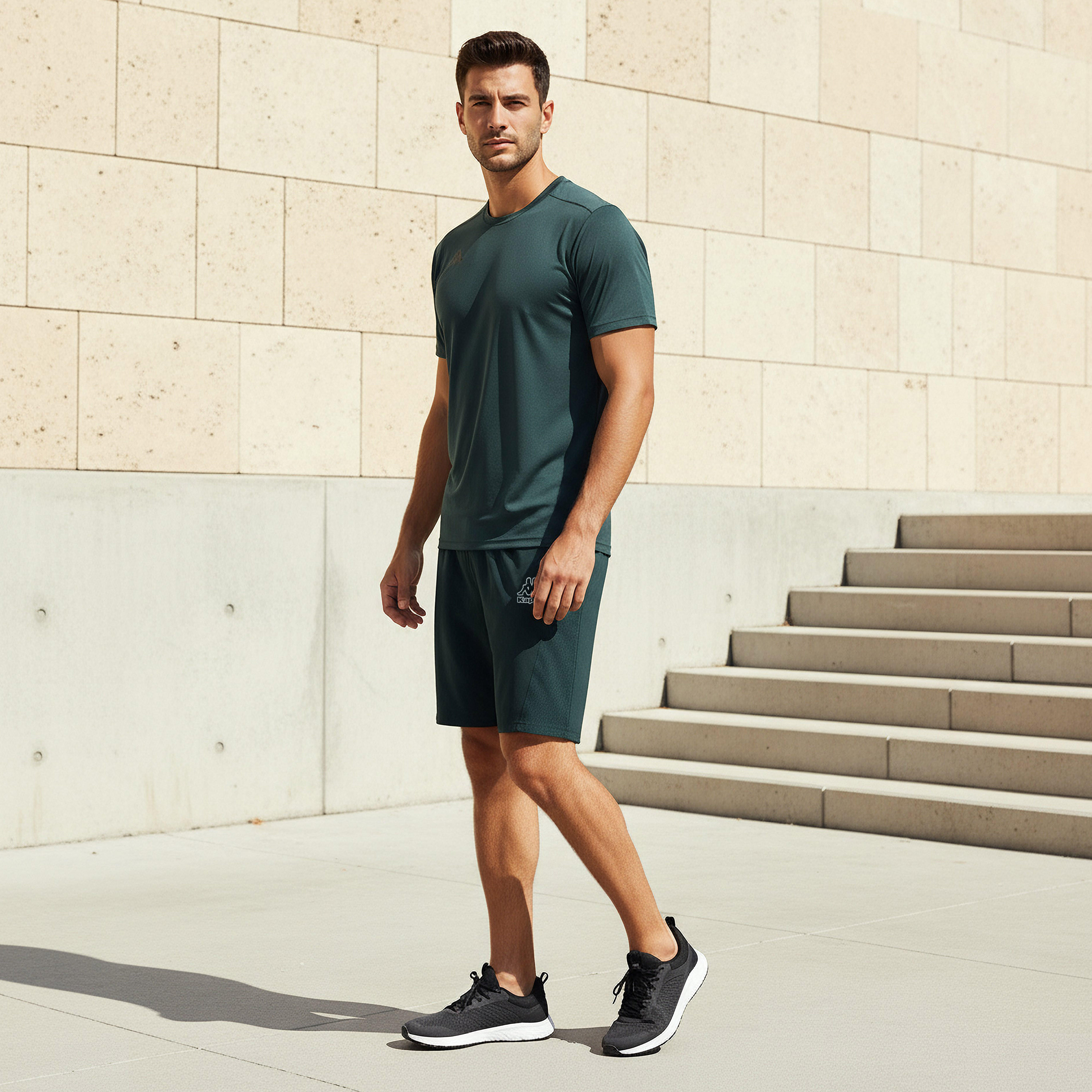 شورت بقصة عادية وشريط شبكي من كابا-men-clothing-bottoms-shorts-image-4