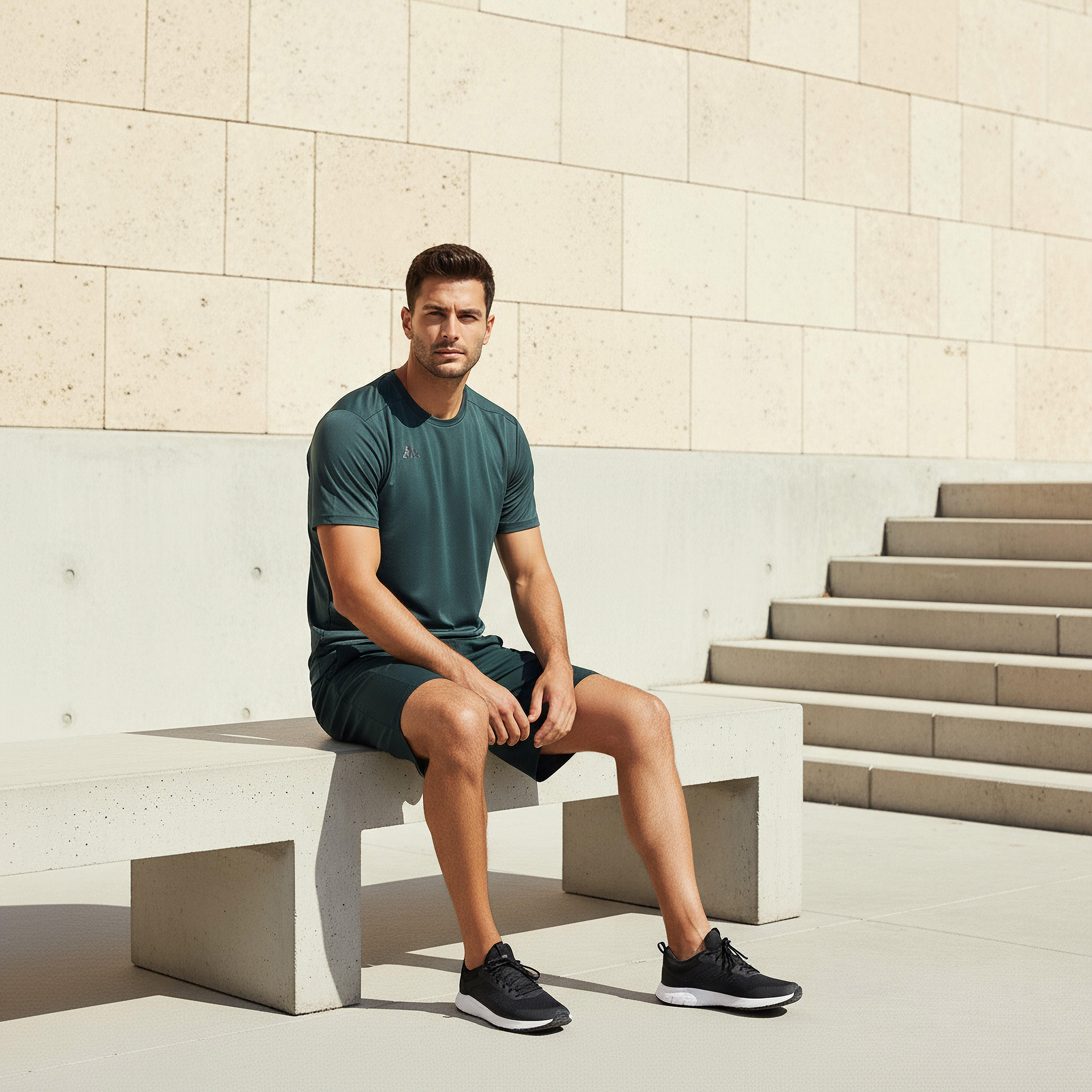 شورت بقصة عادية وشريط شبكي من كابا-men-clothing-bottoms-shorts-image-1