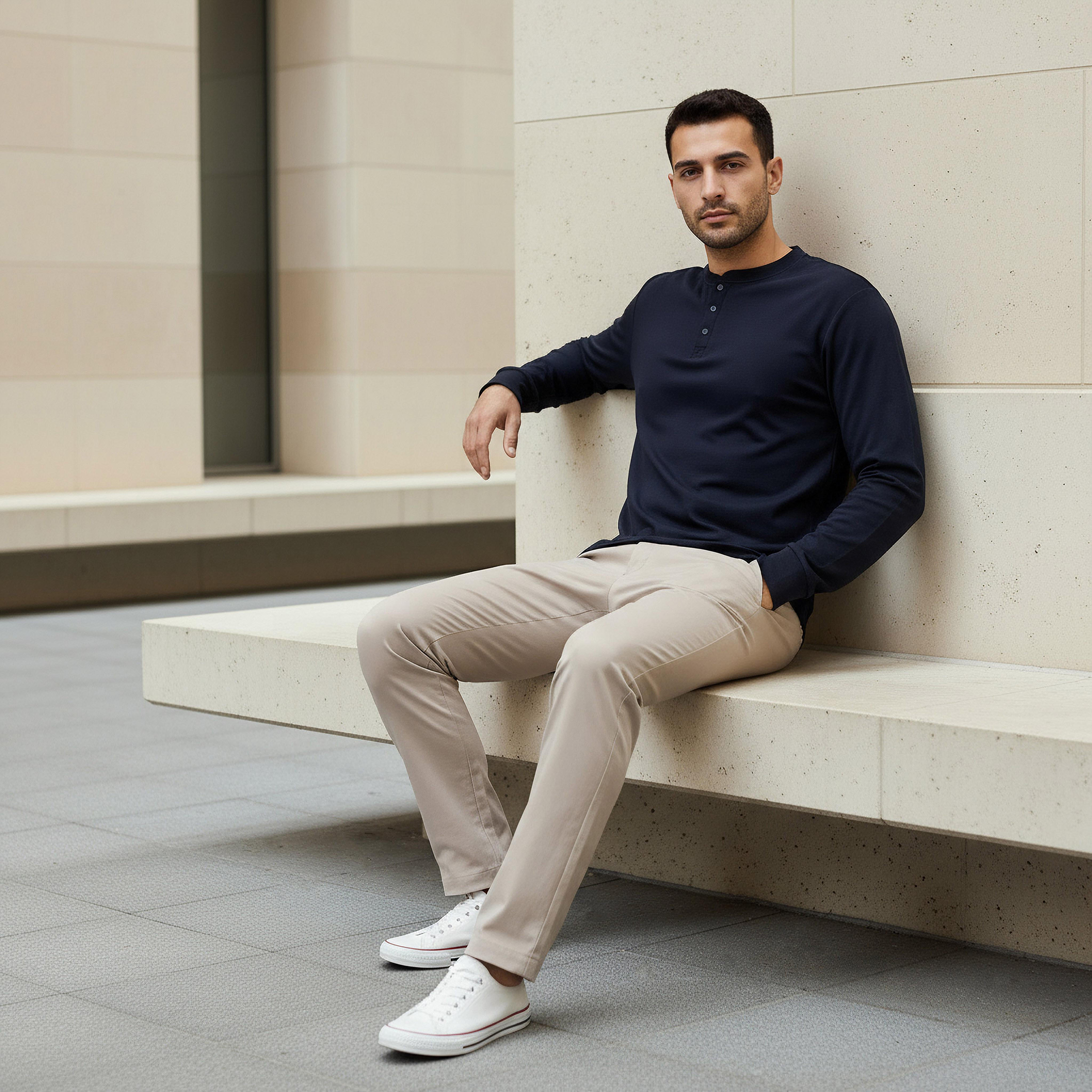 تيشيرت بياقة هينلي للرجال من لوف بانغولين-men-clothing-sportswearandactivewear-tshirtsandpolos-image-5