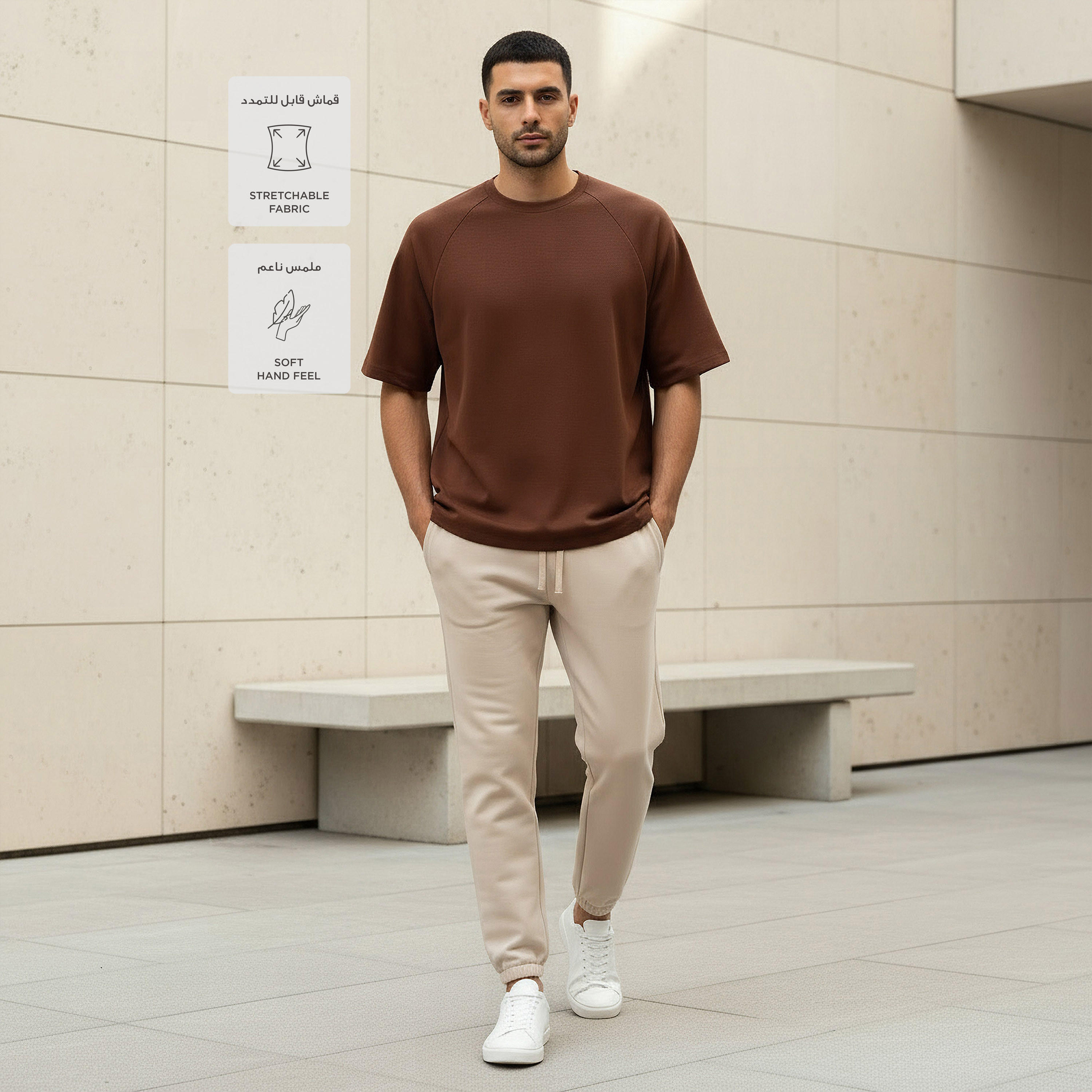 تيشيرت فضفاض بأكمام راجلان للرجال من لاف بانجولين-men-clothing-sportswearandactivewear-tshirtsandpolos-image-2
