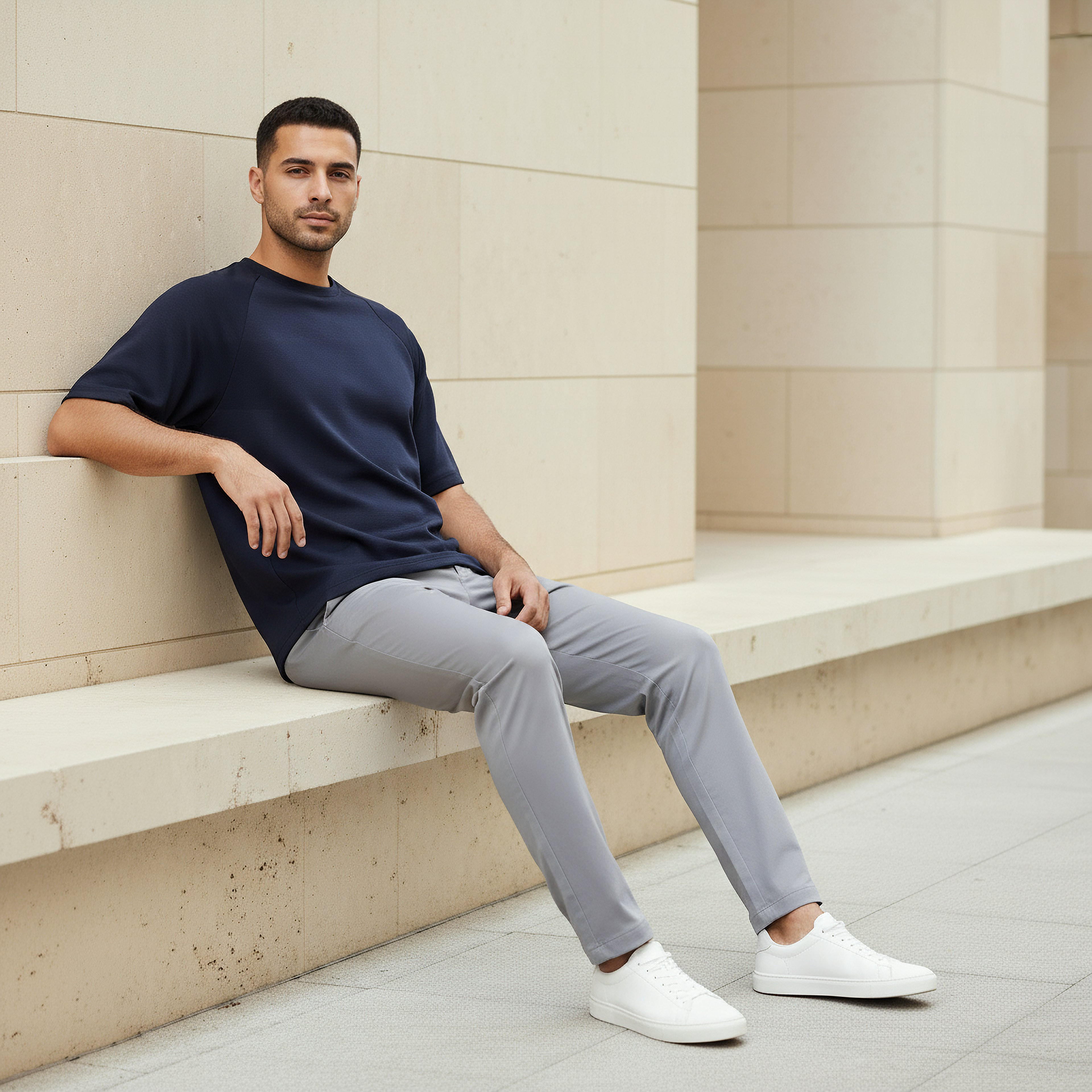 تيشيرت فضفاض بأكمام راجلان للرجال من لاف بانجولين-men-clothing-sportswearandactivewear-tshirtsandpolos-image-1