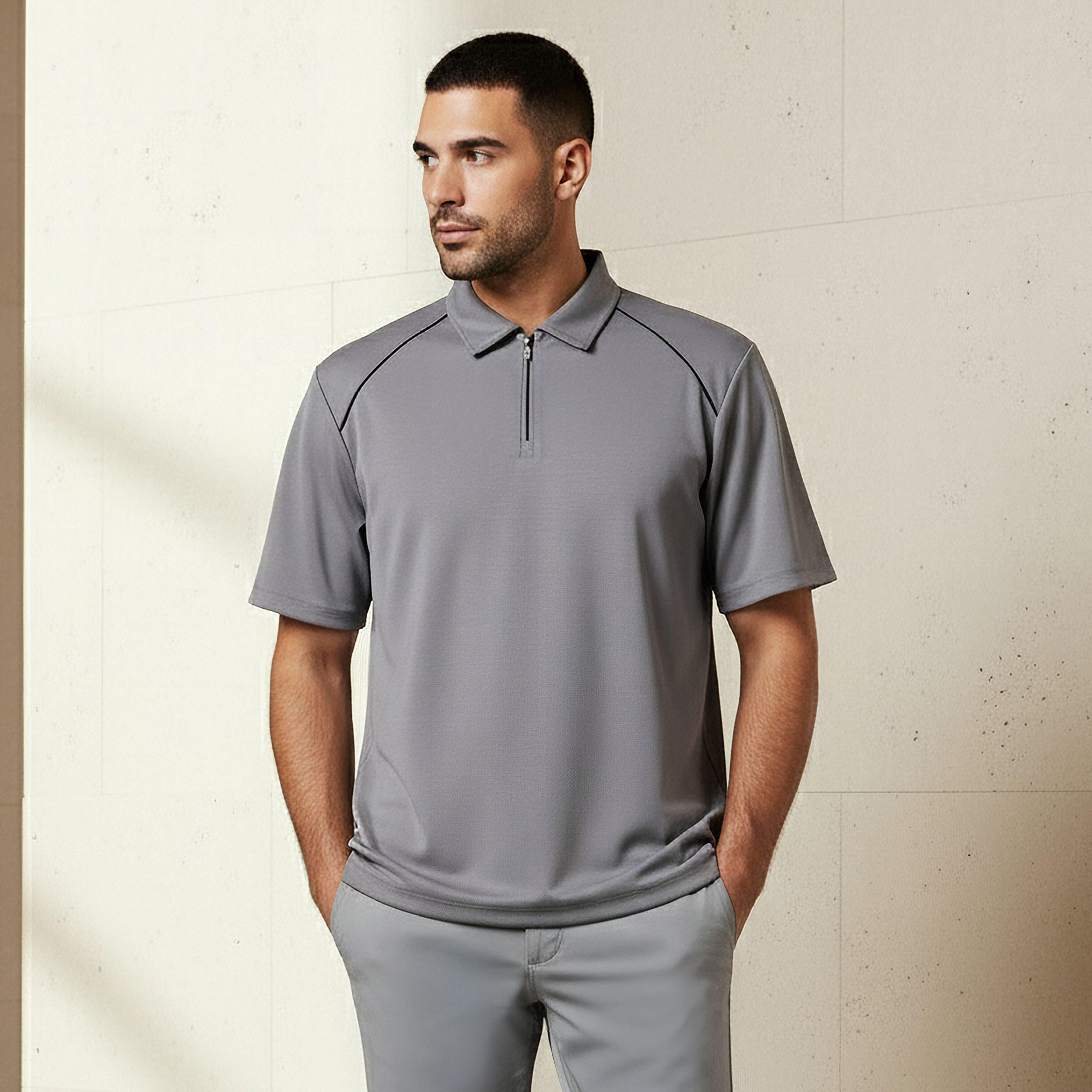 Love Pangolin Men Half Zip Polo T-shirt-men-clothing-tshirtsandpolos-polos-image-1