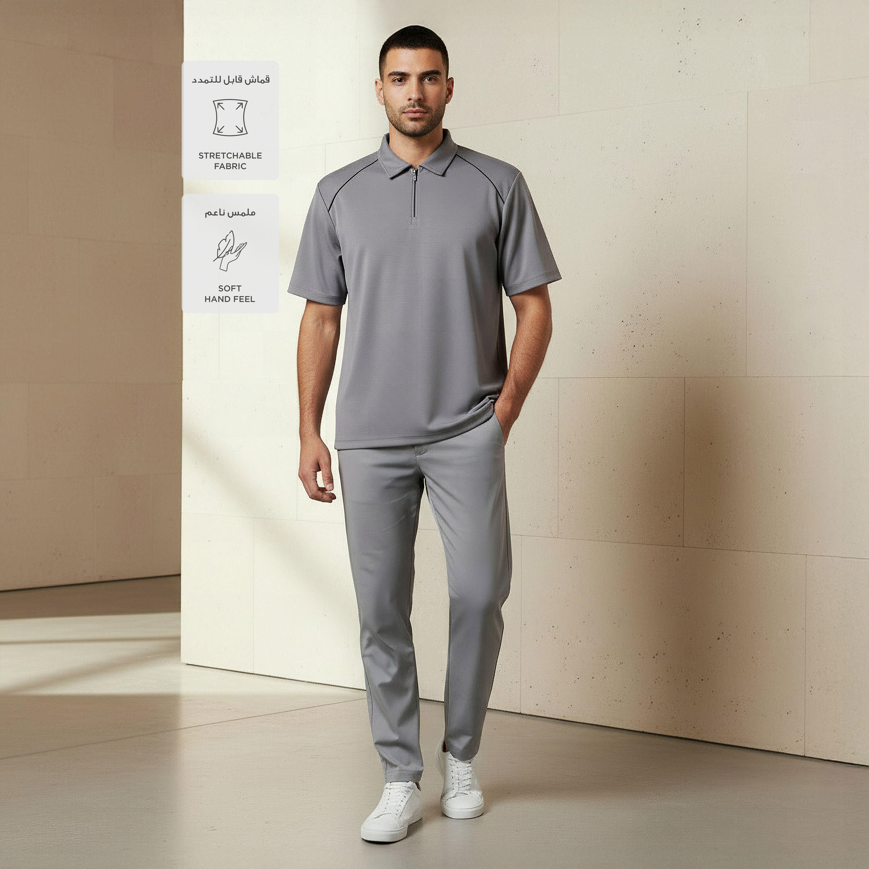 Love Pangolin Men Half Zip Polo T-shirt-men-clothing-tshirtsandpolos-polos-image-2