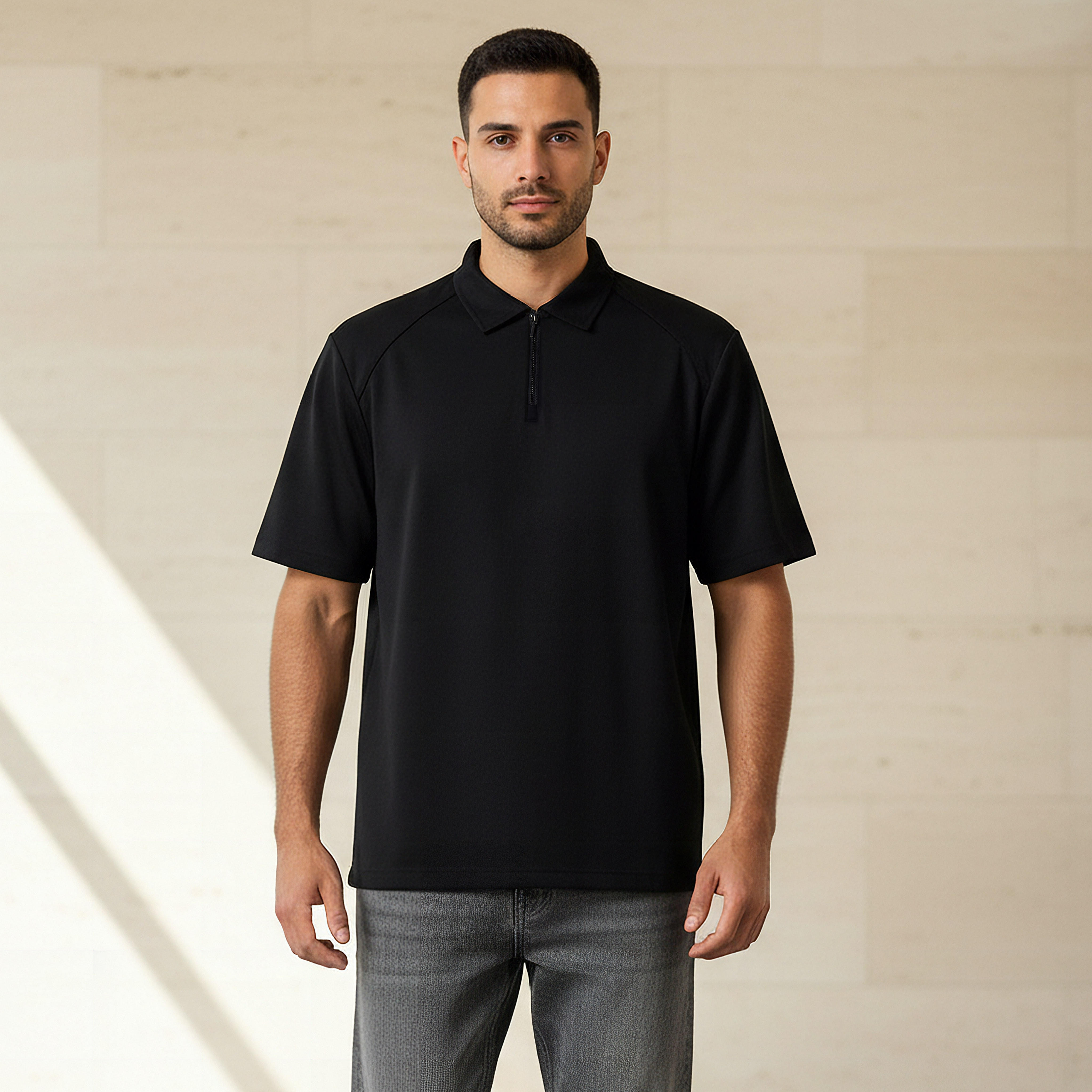 Love Pangolin Men Half Zip Polo T-shirt-men-clothing-tshirtsandpolos-polos-image-1