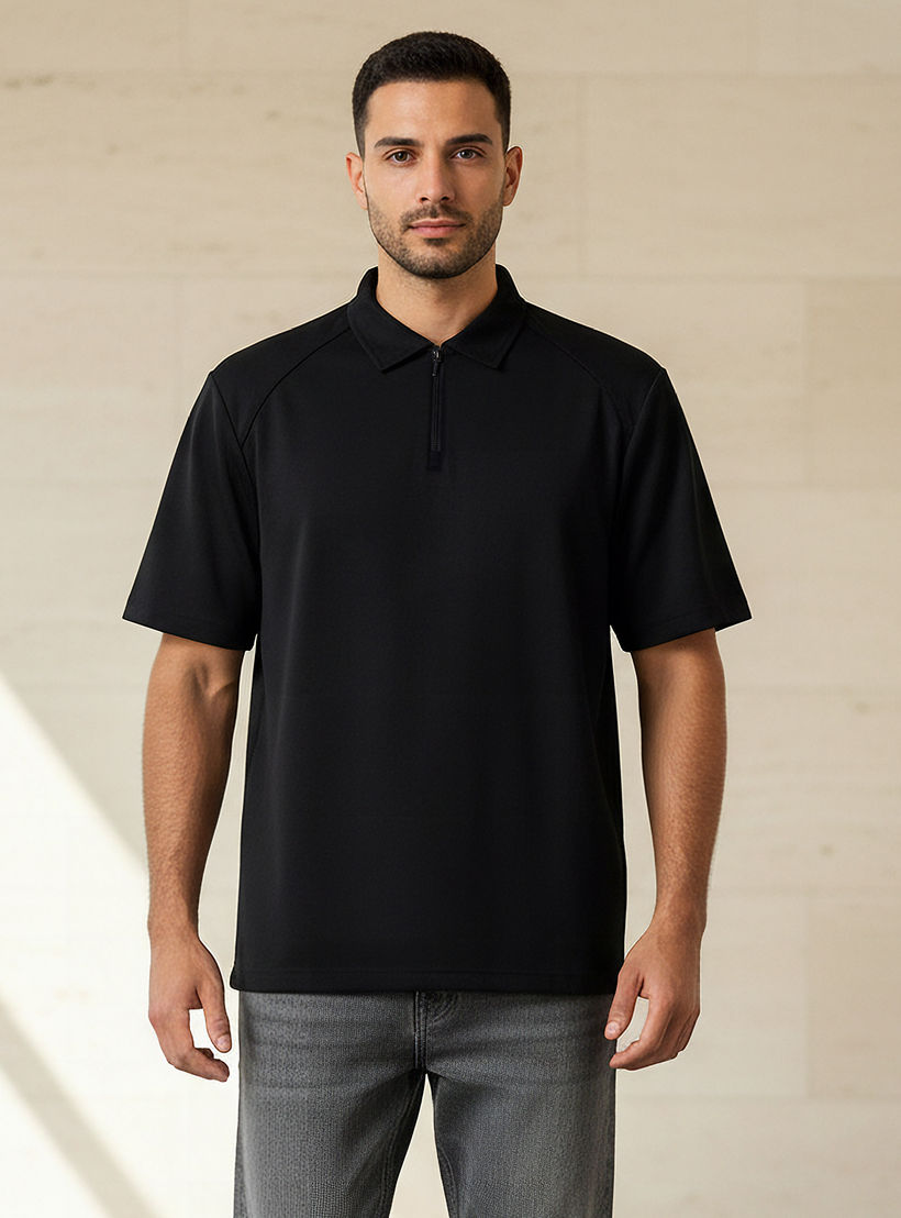 Love Pangolin Men Half Zip Polo T-shirt-men-clothing-tshirtsandpolos-polos-image-1