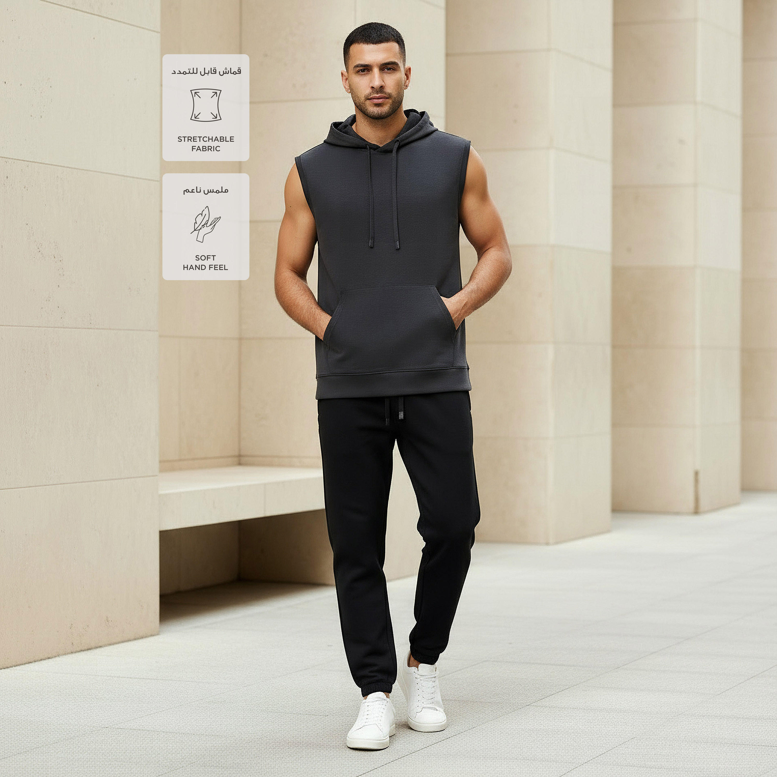 Love Pangolin Men Sleeveless Hoodie-men-winterwear-hoodiesandsweatshirts-image-2