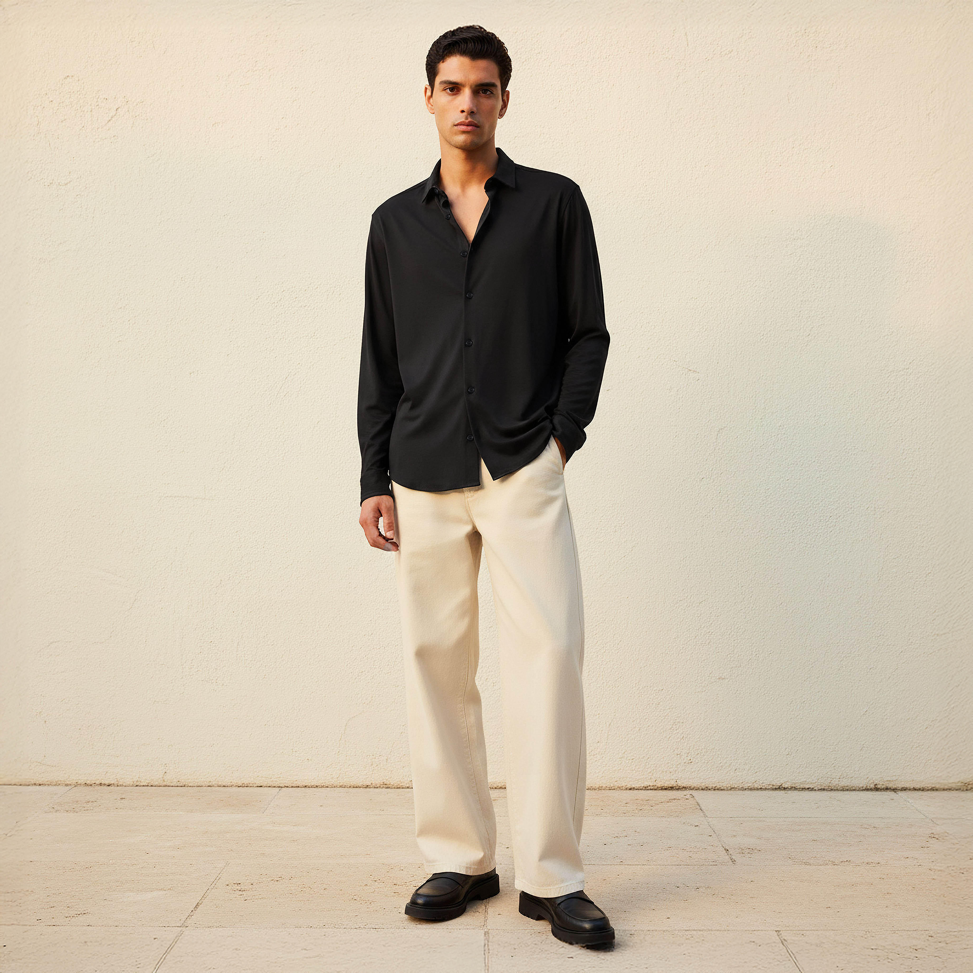 Love Pangolin Men Regular Fit Collared Long Sleeves Shirt-men-clothing-shirts-image-3