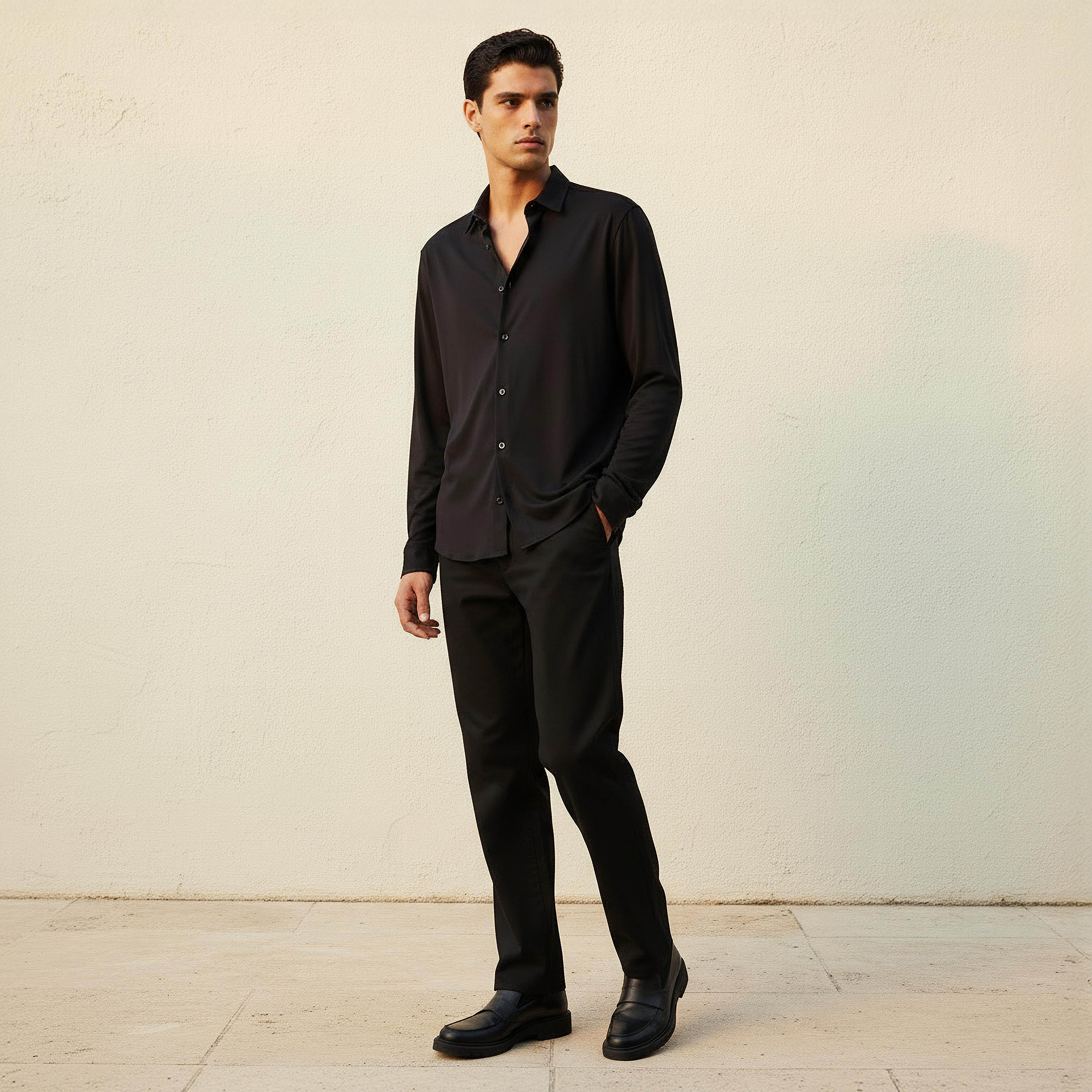 Love Pangolin Men Regular Fit Collared Long Sleeves Shirt-men-clothing-shirts-image-5