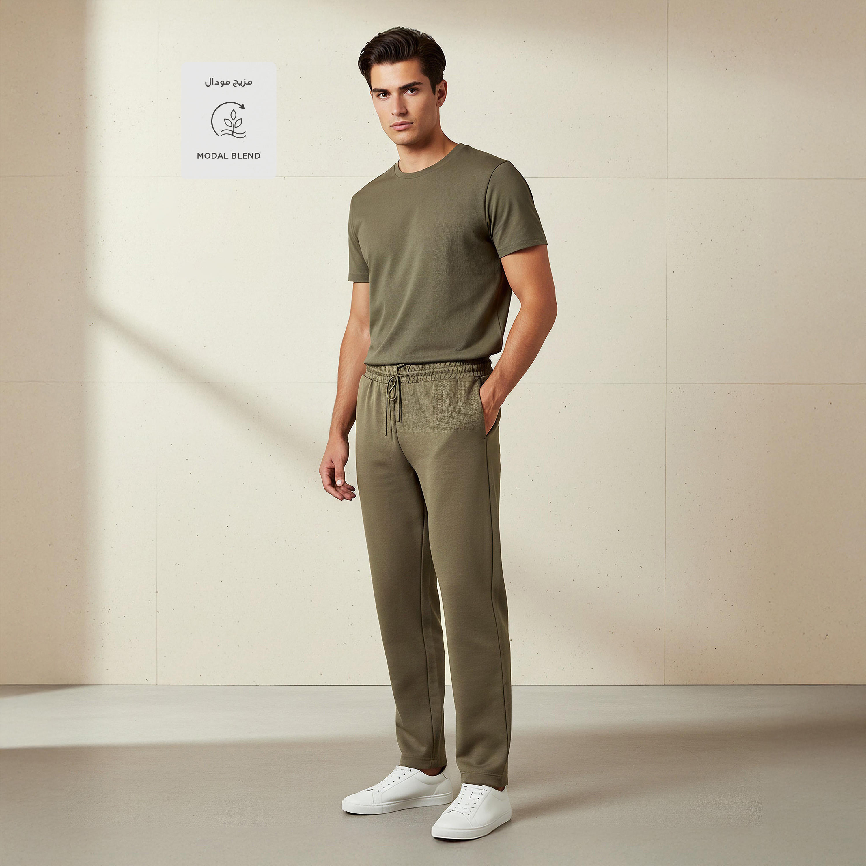 بنطلون رياضي مطاطي بقصة عادية للرجال من كابا-men-clothing-sportswearandactivewear-bottoms-joggers-image-3