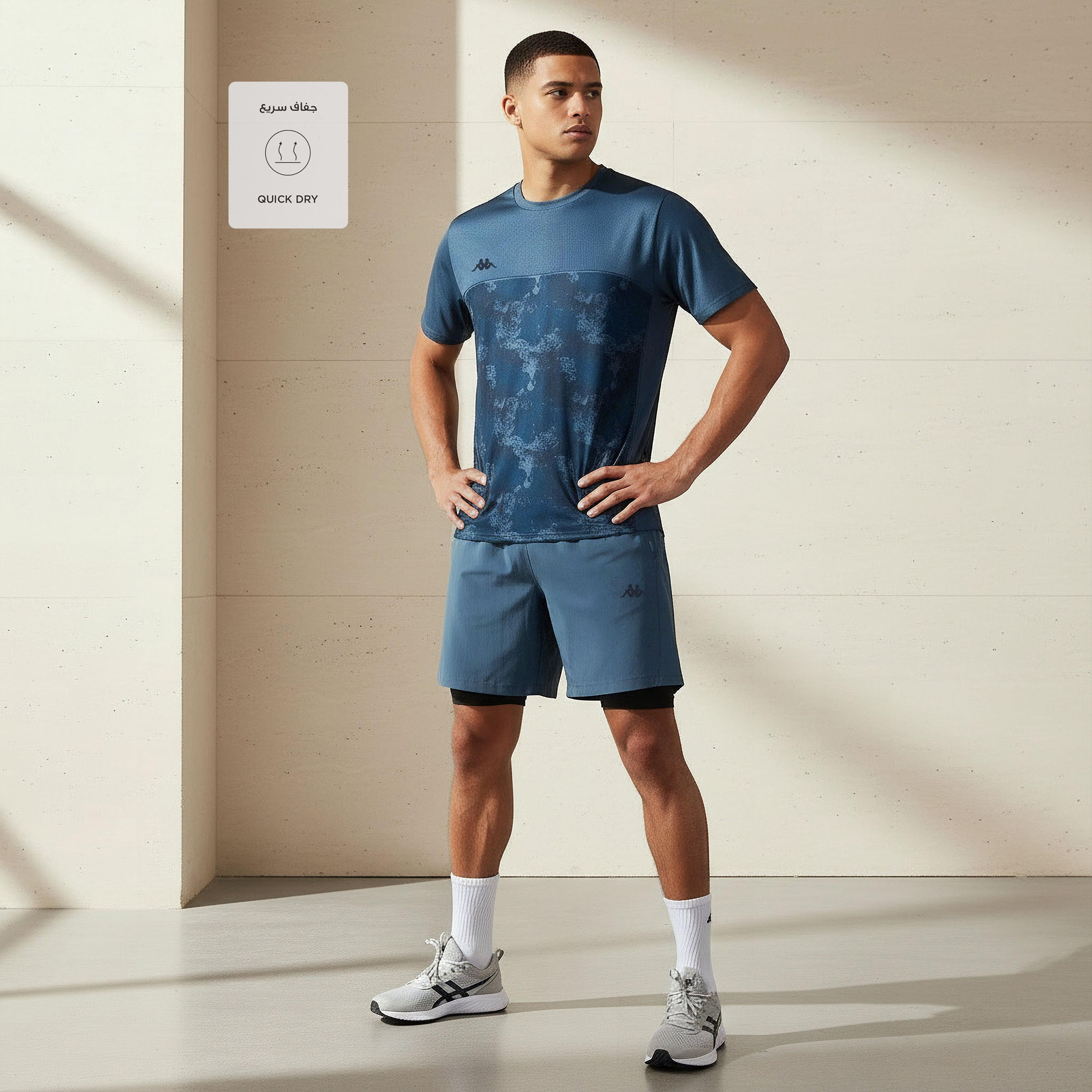 شورت مزدوج بطبعات شعار-men-clothing-bottoms-shorts-image-2