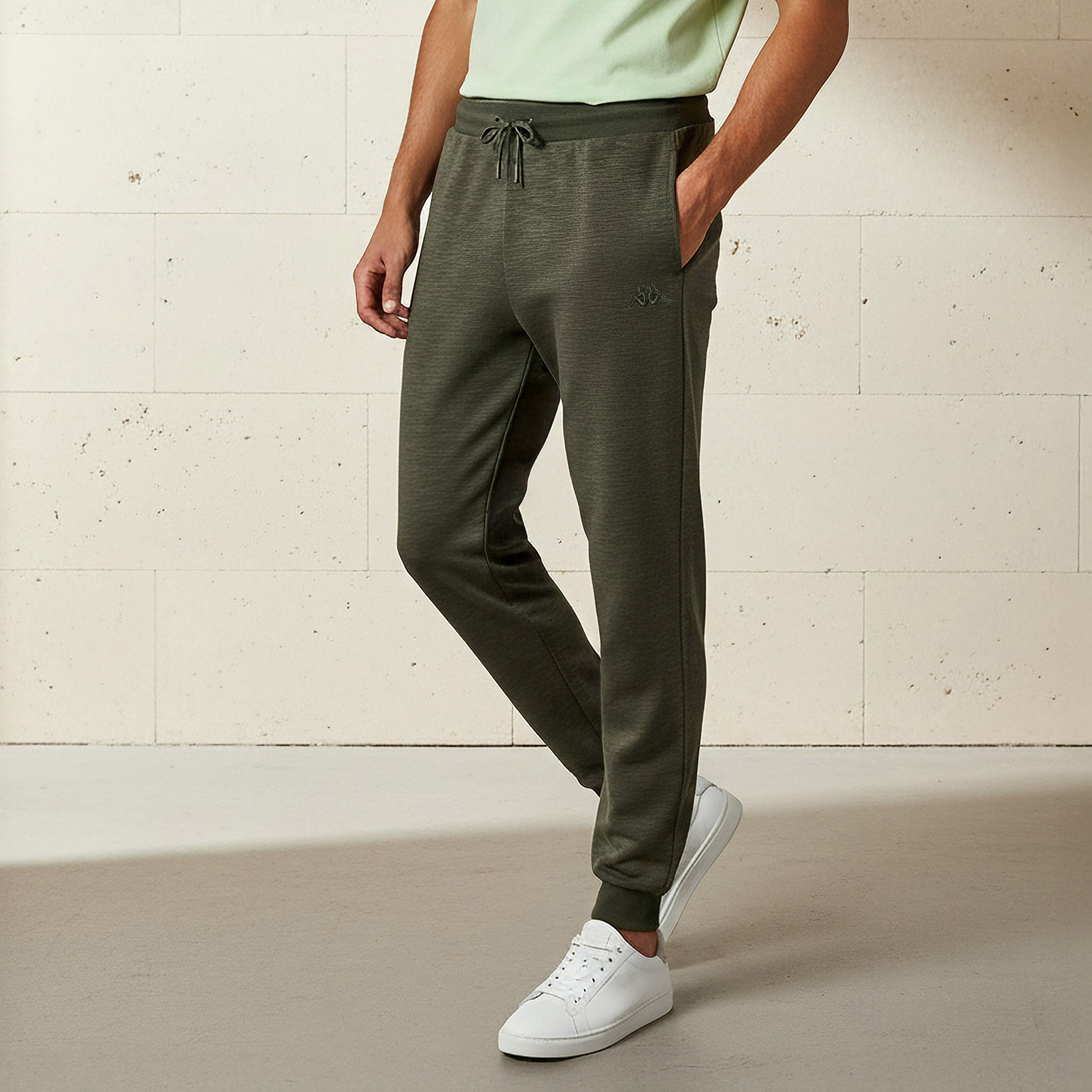 Men Regular Fit Joggers with Drawstring Waist-men-clothing-sportswearandactivewear-bottoms-joggers-image-1
