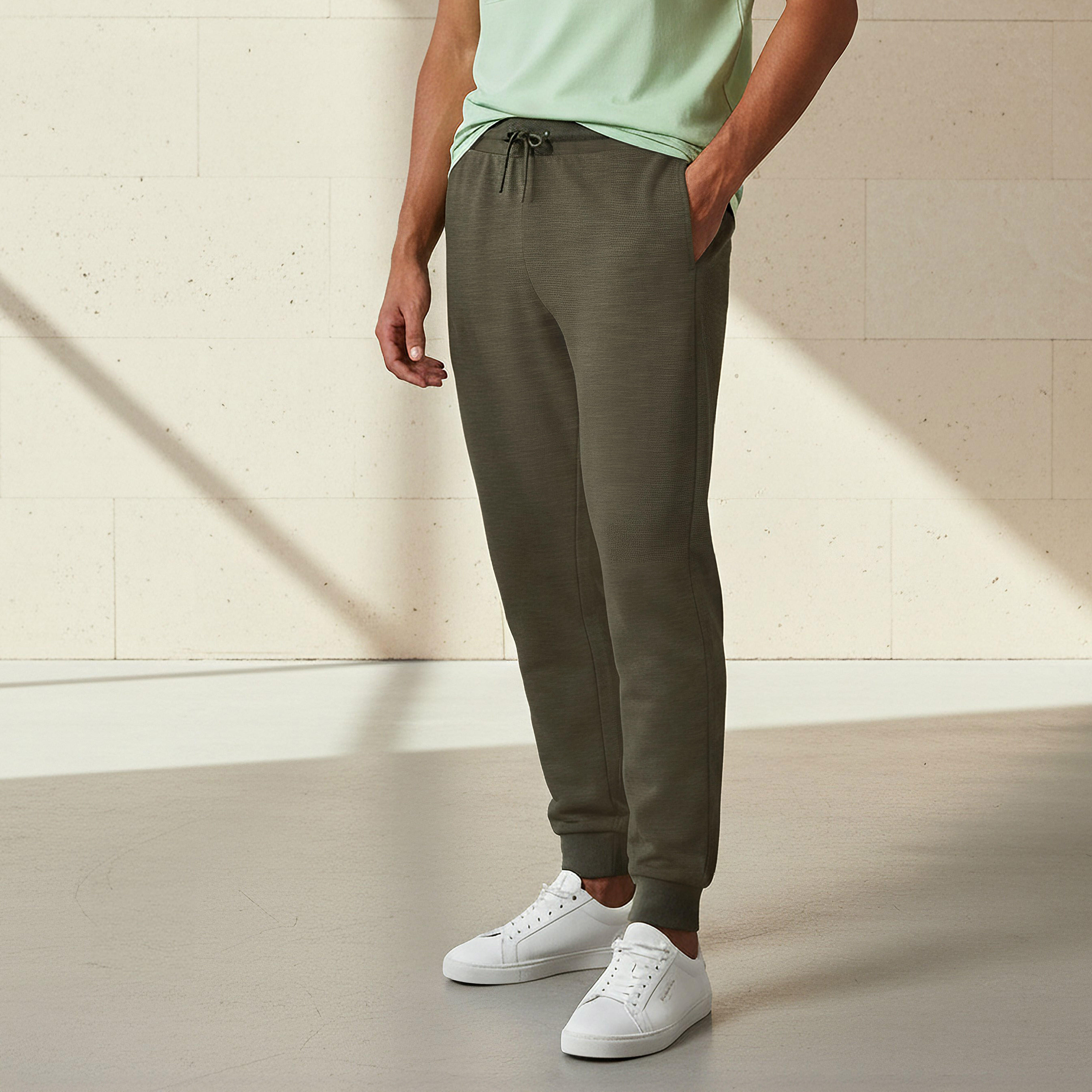 Men Regular Fit Joggers with Drawstring Waist-men-clothing-sportswearandactivewear-bottoms-joggers-image-1