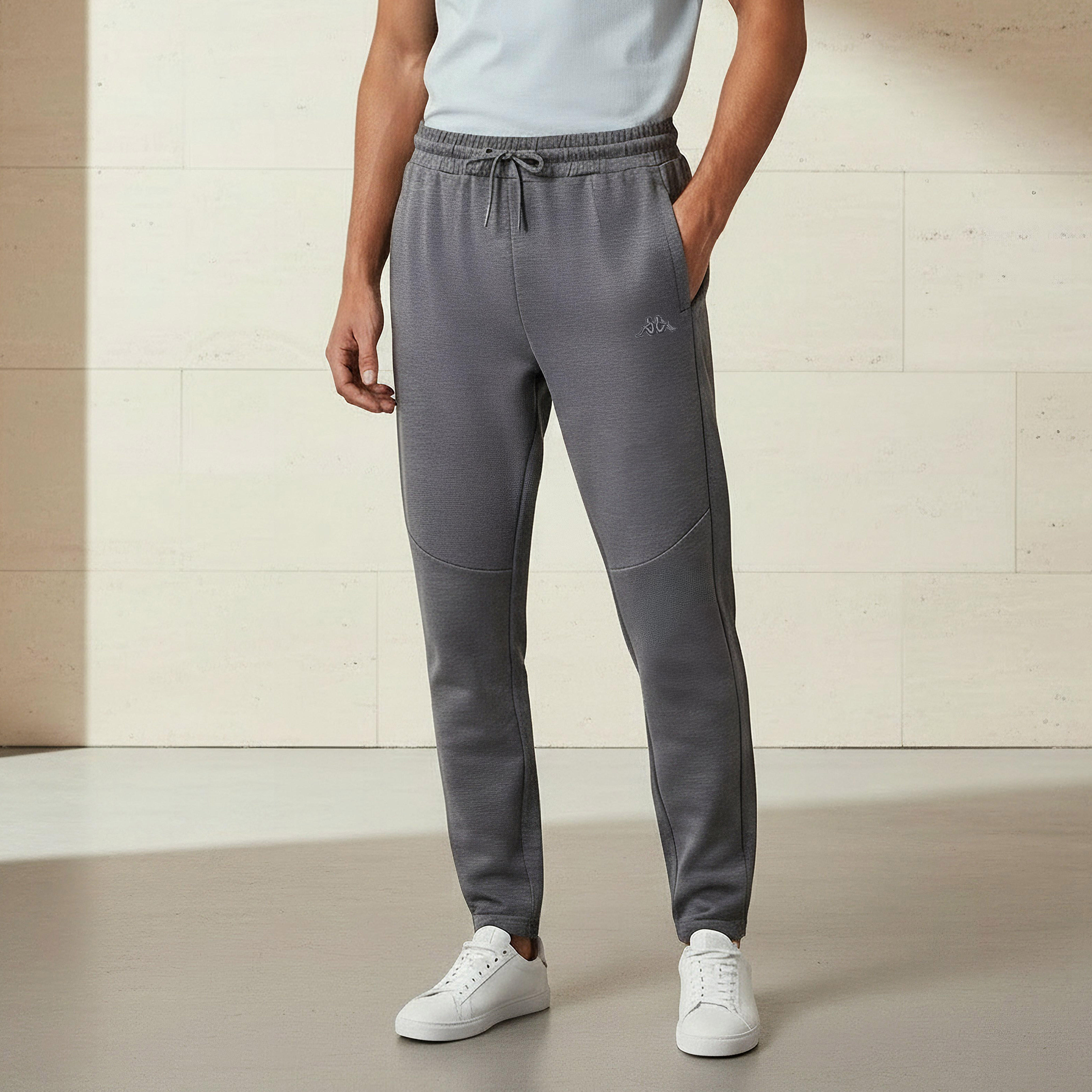 بنطلون رياضي بقصّة عادية وخصر برباط للرجال-men-clothing-sportswearandactivewear-bottoms-joggers-image-1
