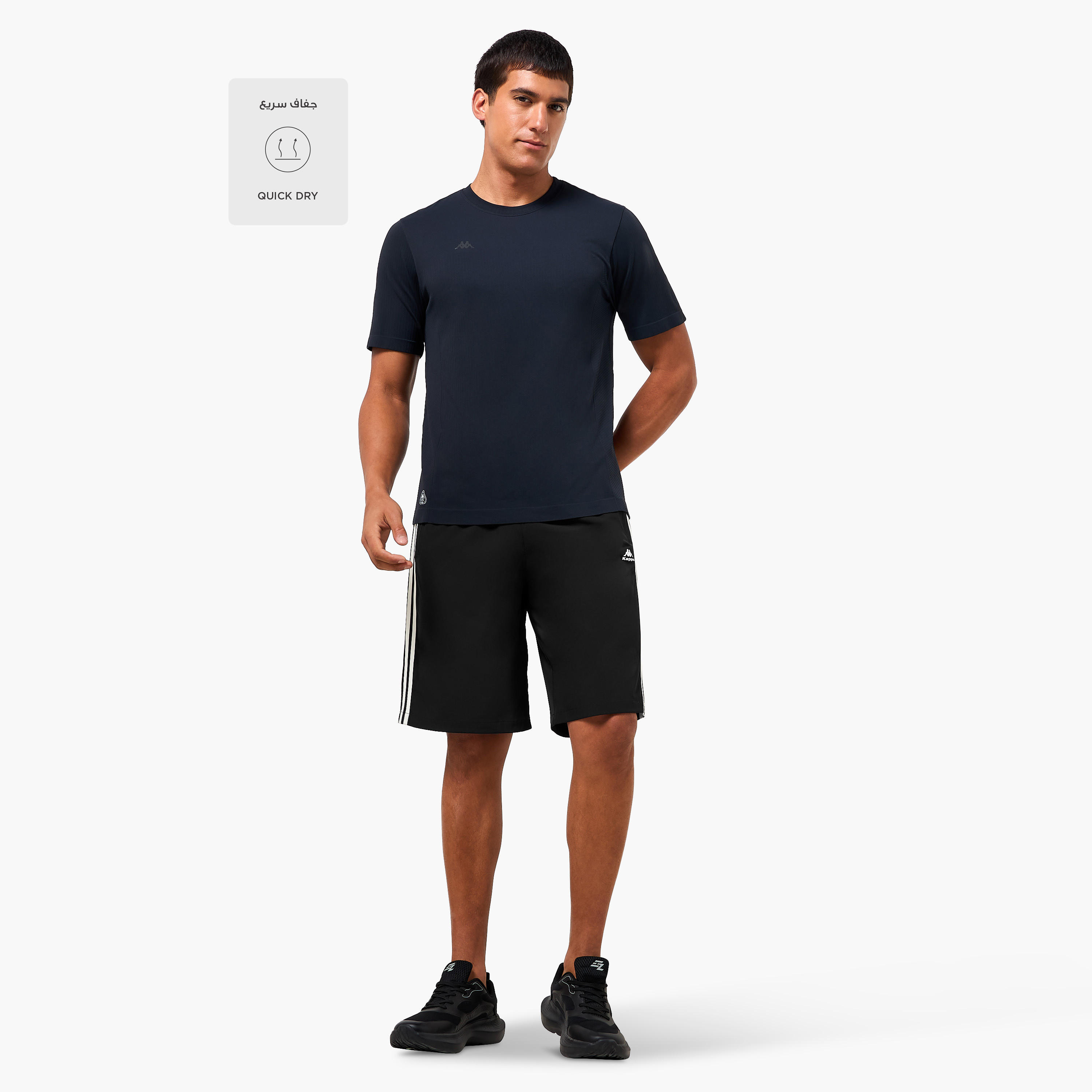 تيشيرت مضلع بدون درزات بلمسة ناعمة من كابا-men-clothing-sportswearandactivewear-tshirtsandpolos-image-3
