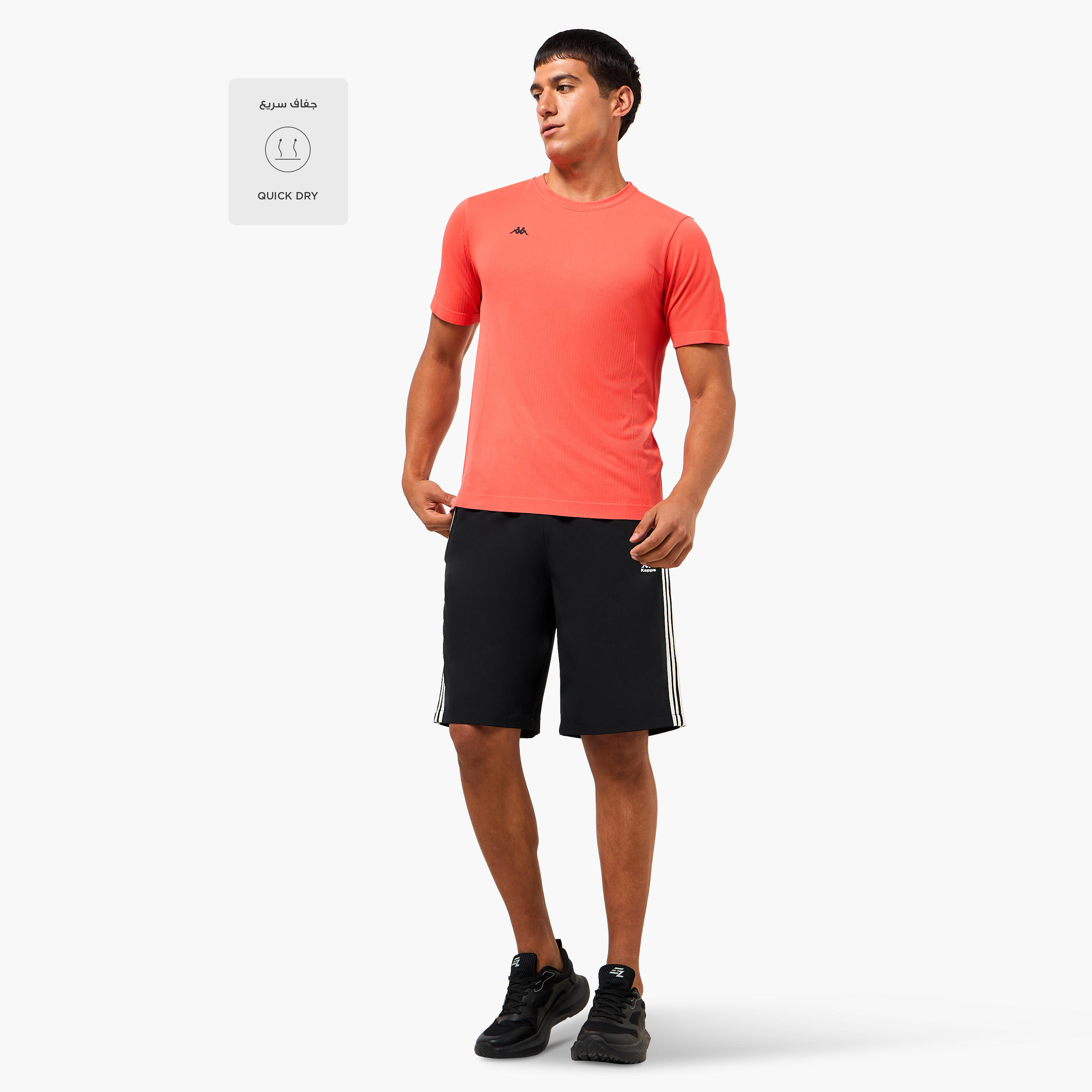 تيشيرت مضلع بدون درزات بلمسة ناعمة من كابا-men-clothing-sportswearandactivewear-tshirtsandpolos-image-3