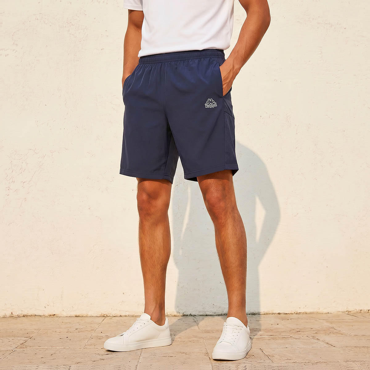 شورت رياضي للرجال بأجزاء شبكية من كابا-men-clothing-bottoms-shorts-image-4
