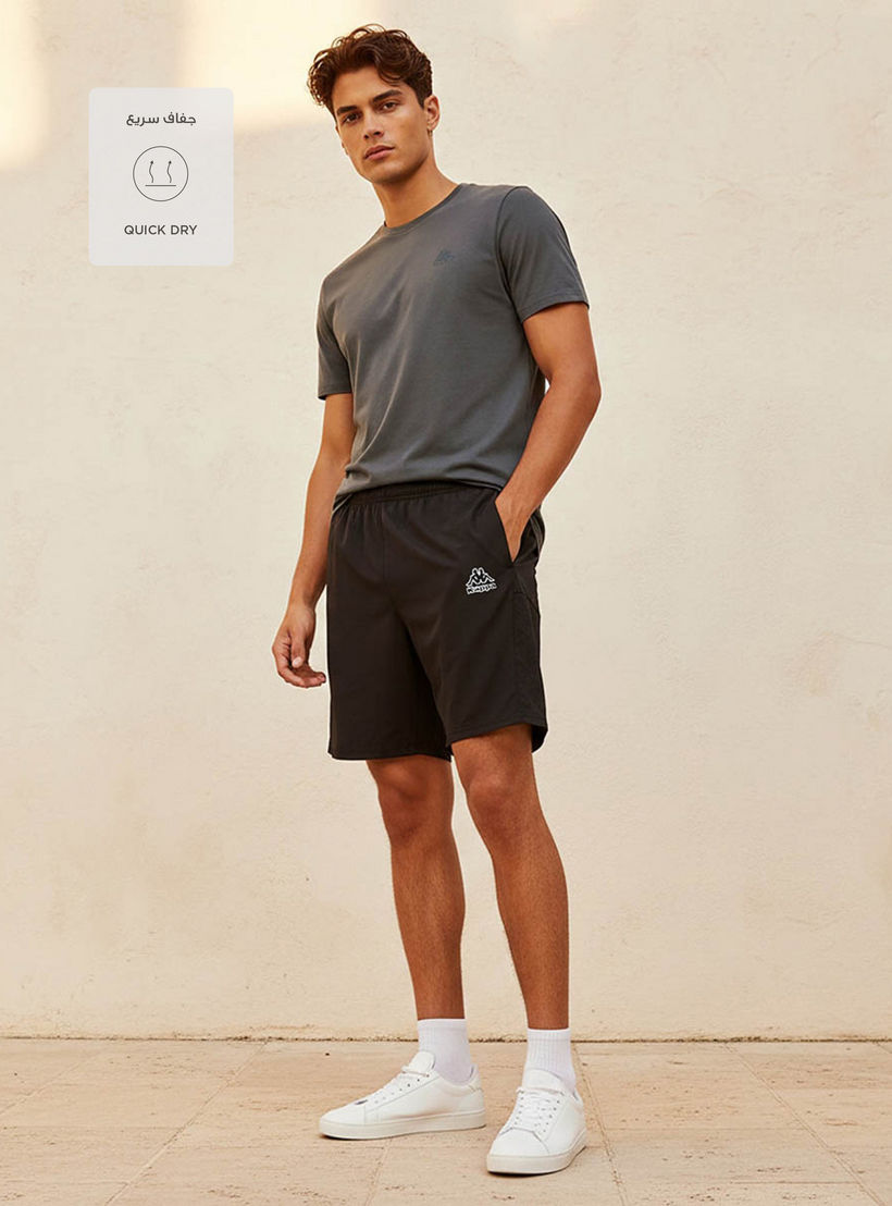 شورت رياضي للرجال بأجزاء شبكية من كابا-men-clothing-bottoms-shorts-image-3