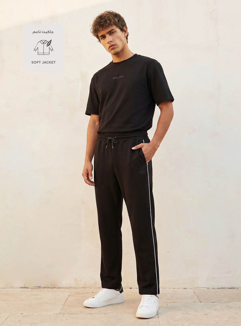 بنطلون رياضي ناعم الملمس بخصر برباط من كابا-men-clothing-sportswearandactivewear-bottoms-joggers-image-3