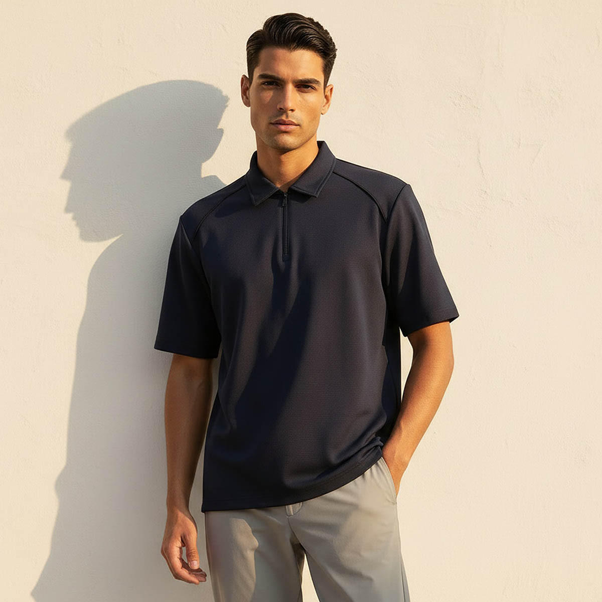تيشيرت بولو رجالي ناعم بتصميم عصري أنيق من لوف بانغولين-men-clothing-sportswearandactivewear-tshirtsandpolos-image-1
