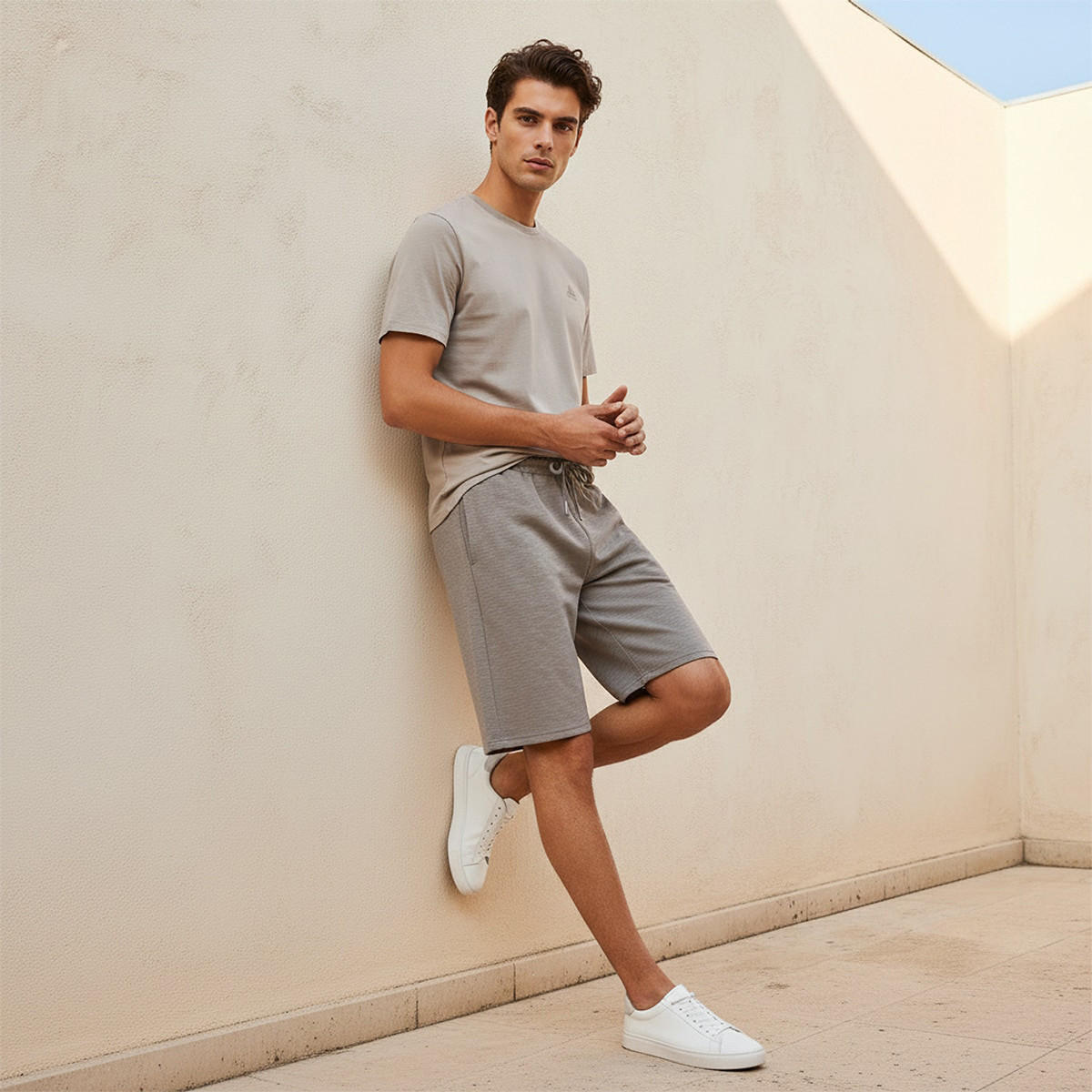 شورت رجالي مريح بمرونة فائقة وملمس بارز من كابا-men-clothing-bottoms-shorts-image-3