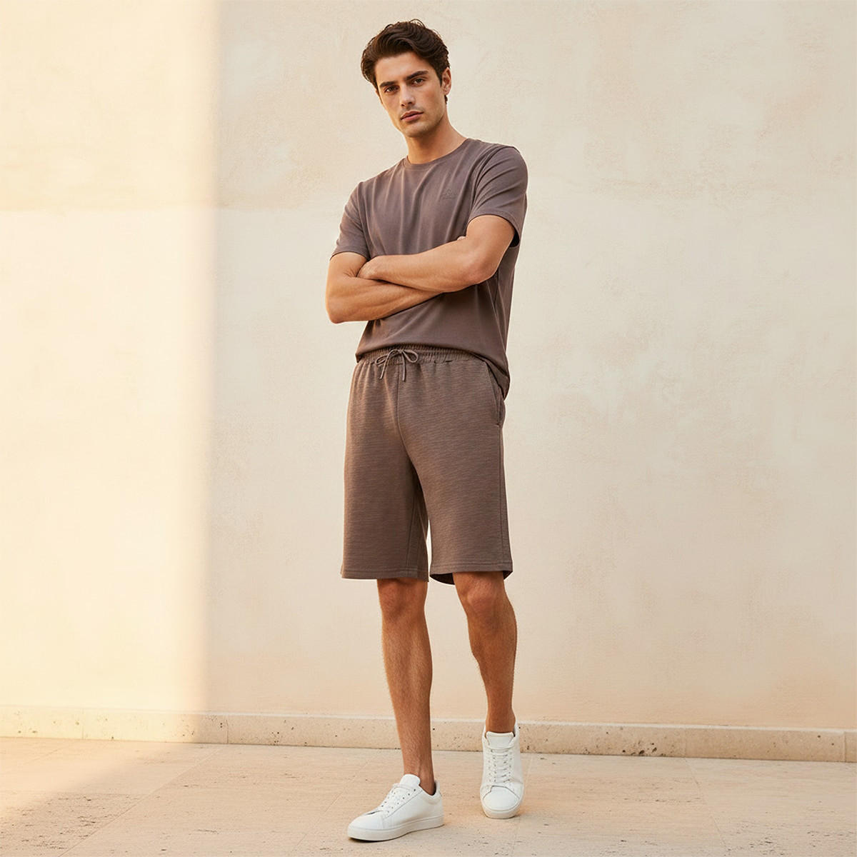 شورت رجالي مريح بمرونة فائقة وملمس بارز من كابا-men-clothing-bottoms-shorts-image-3