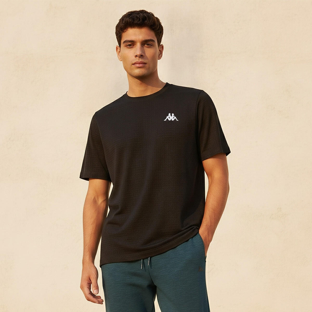 Kappa 2 Way Stretch Textured Performance T-shirt-men-clothing-sportswearandactivewear-tshirtsandpolos-image-1