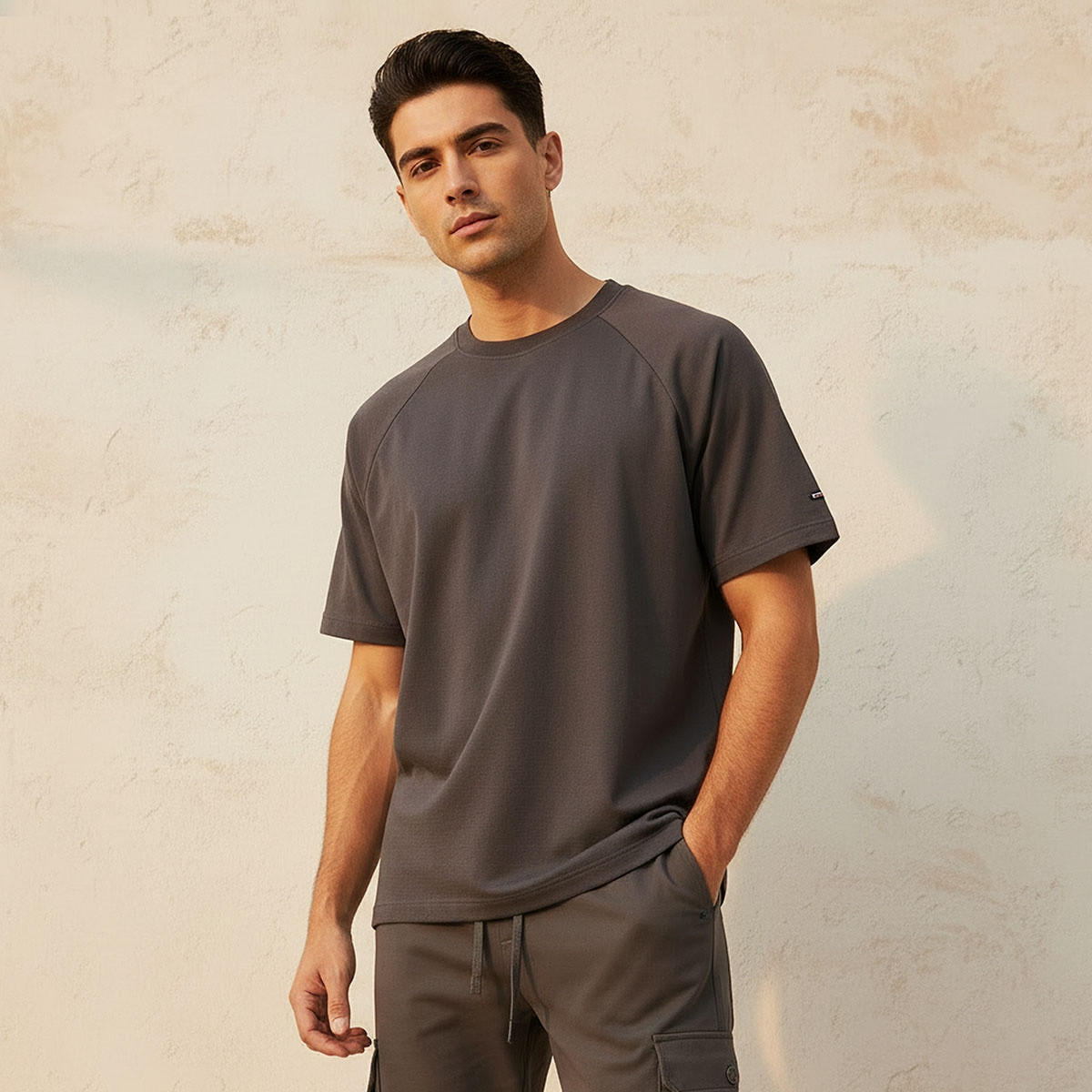 تيشيرت فضفاض رجالي بأكمام راجلان مريحة من لوف بانغولين-men-clothing-sportswearandactivewear-tshirtsandpolos-image-1
