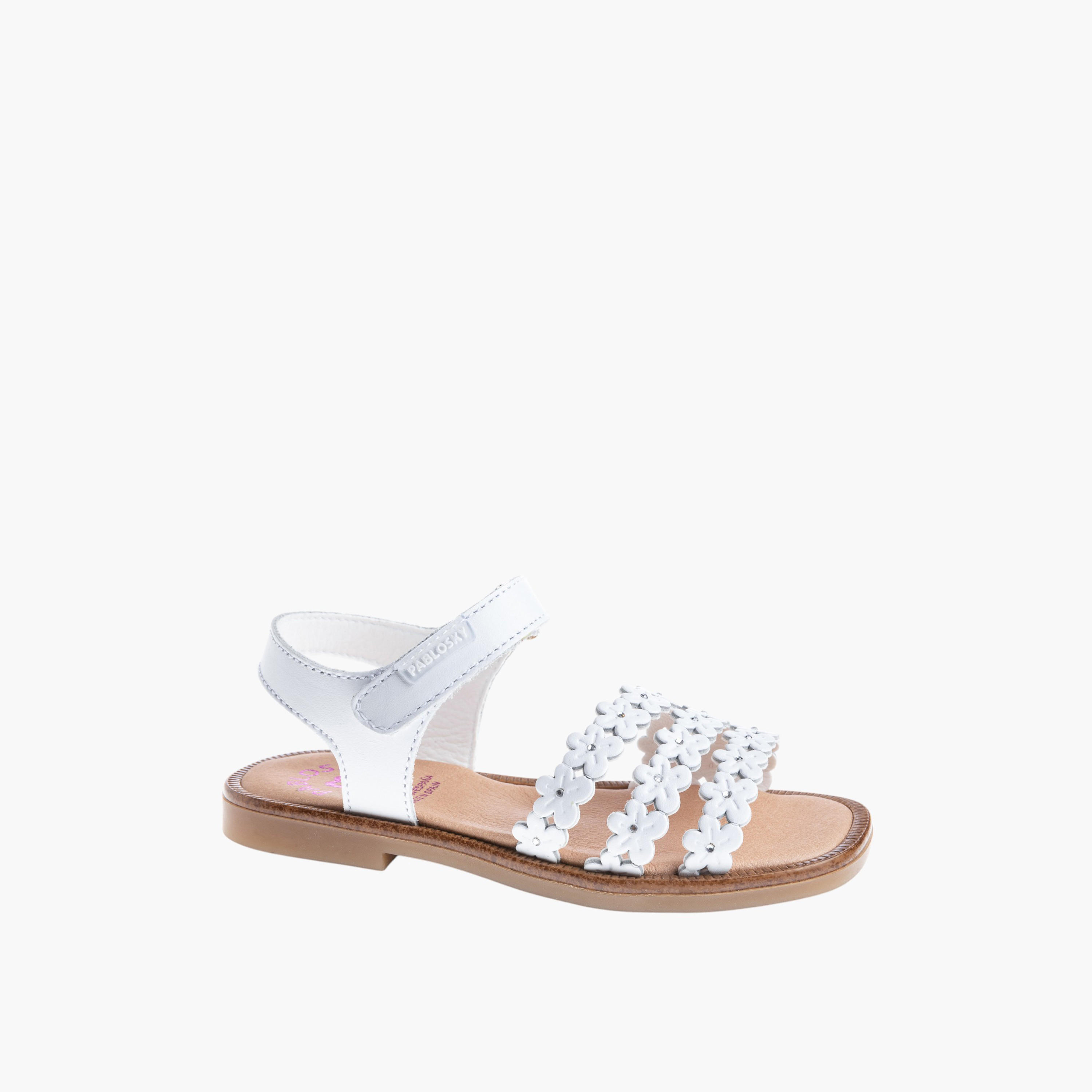 Pablosky Girls' Strap Sandals with Hook and Loop Closure-girls-shoes-sandals-image-1