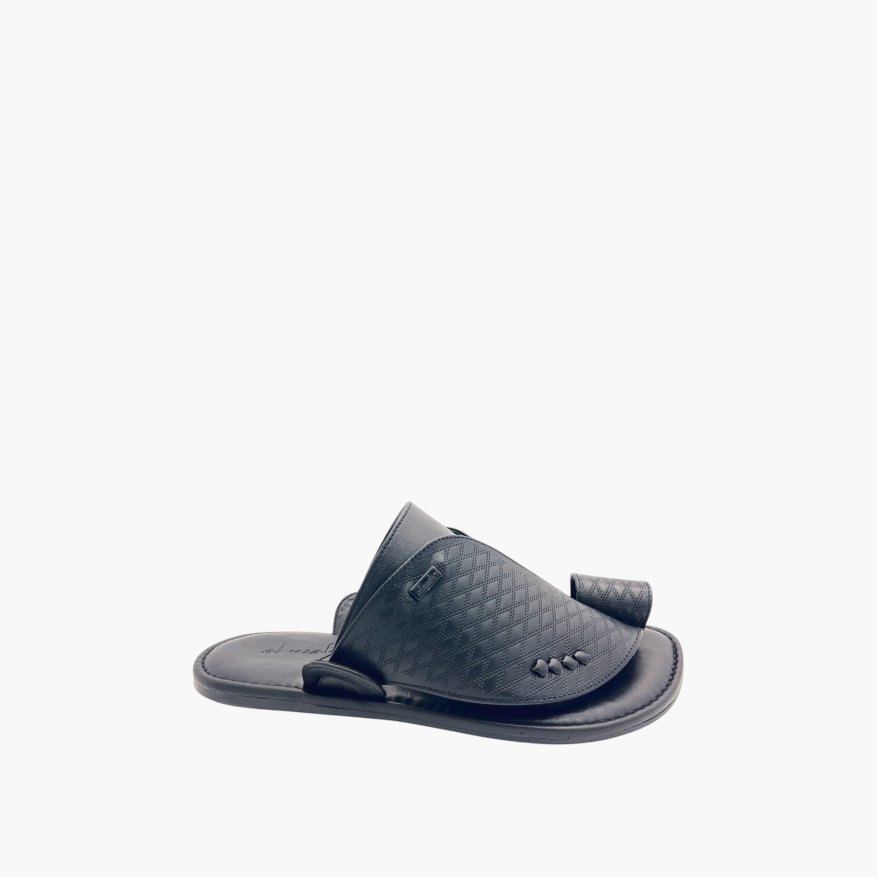 Al Waha Textured Slip-On Arabic Sandals with Toe Loop Detail-men-shoes-sandals-image-1