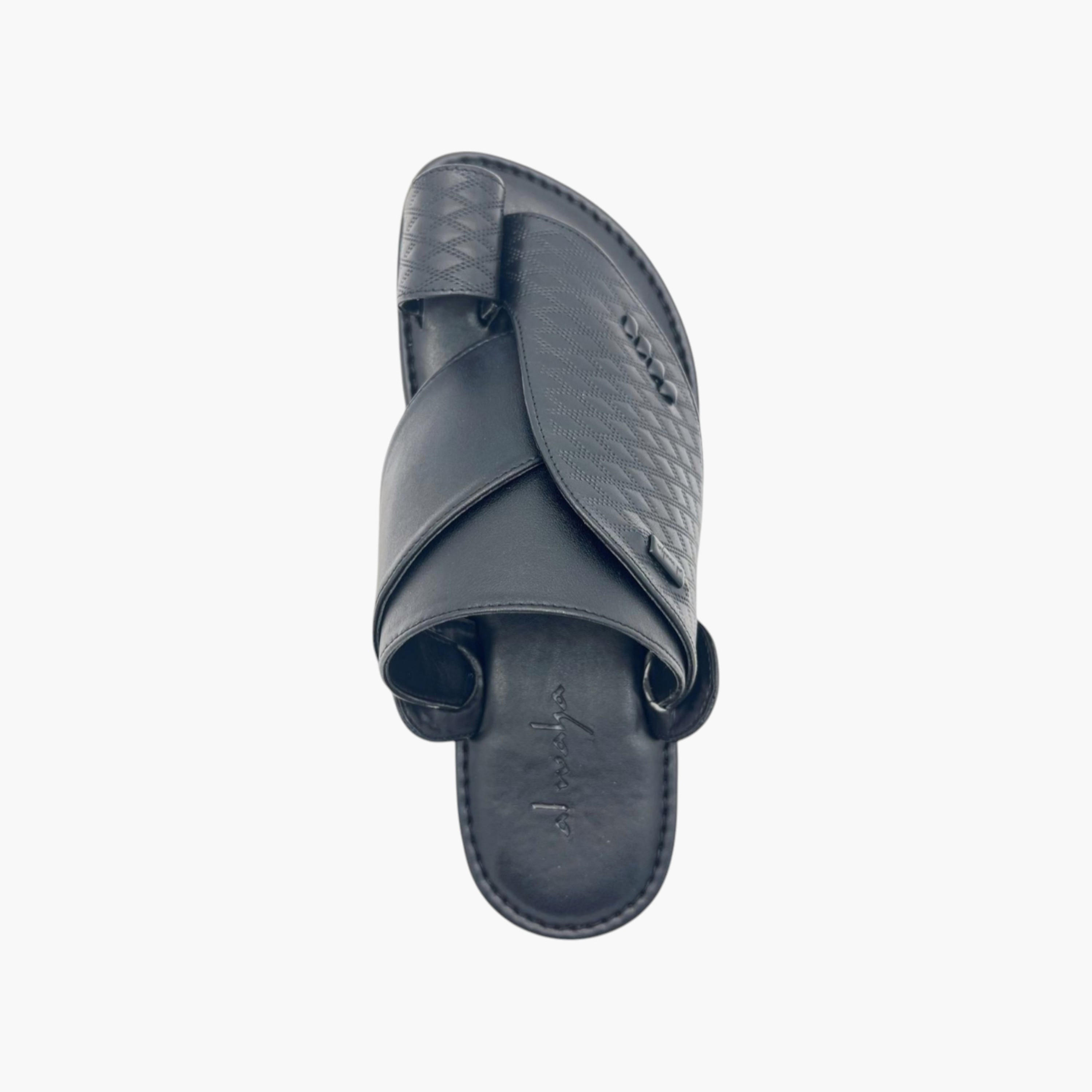 Al Waha Textured Slip-On Arabic Sandals with Toe Loop Detail-men-shoes-sandals-image-2