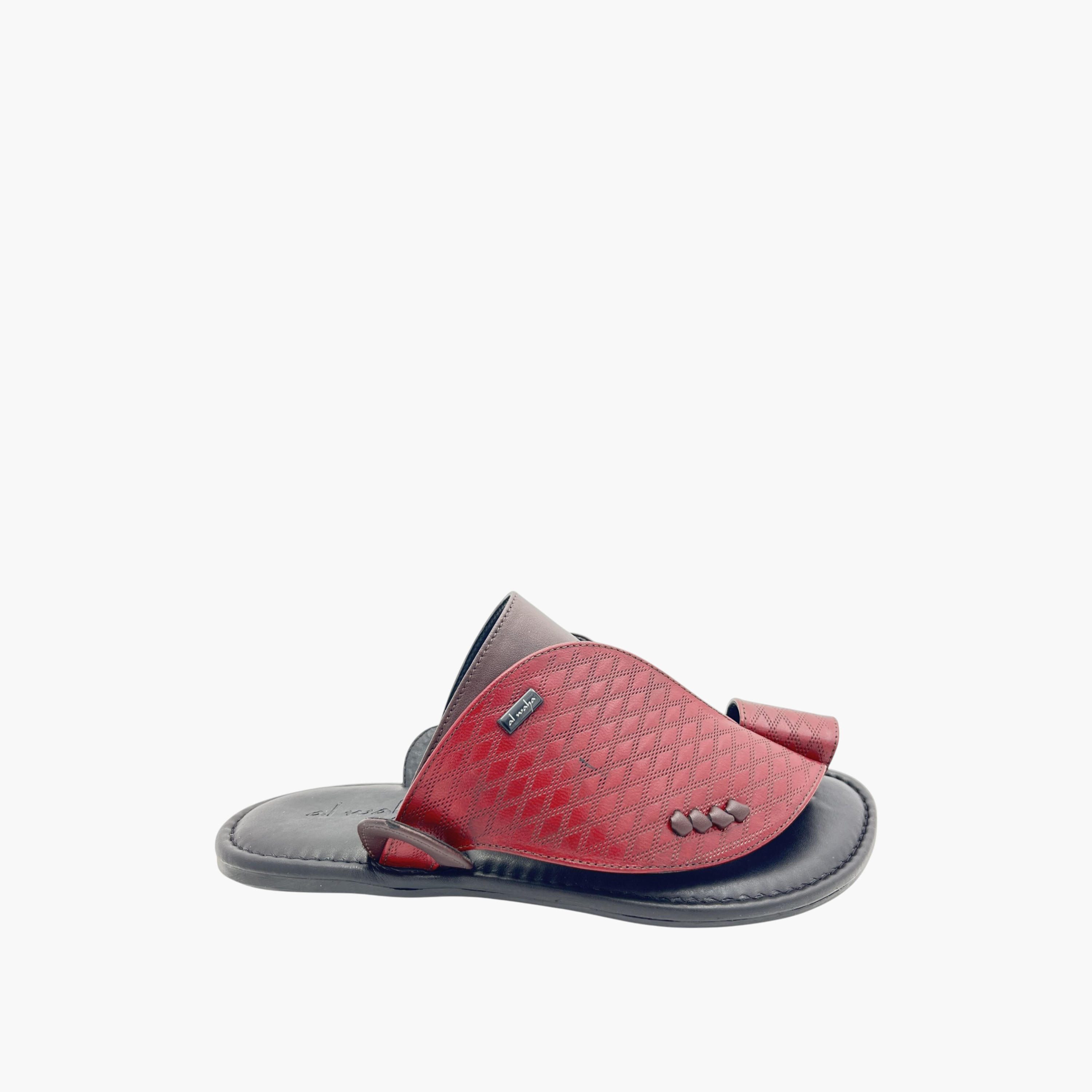 Al Waha Textured Slip-On Arabic Sandals with Toe Loop Detail-men-shoes-sandals-image-2