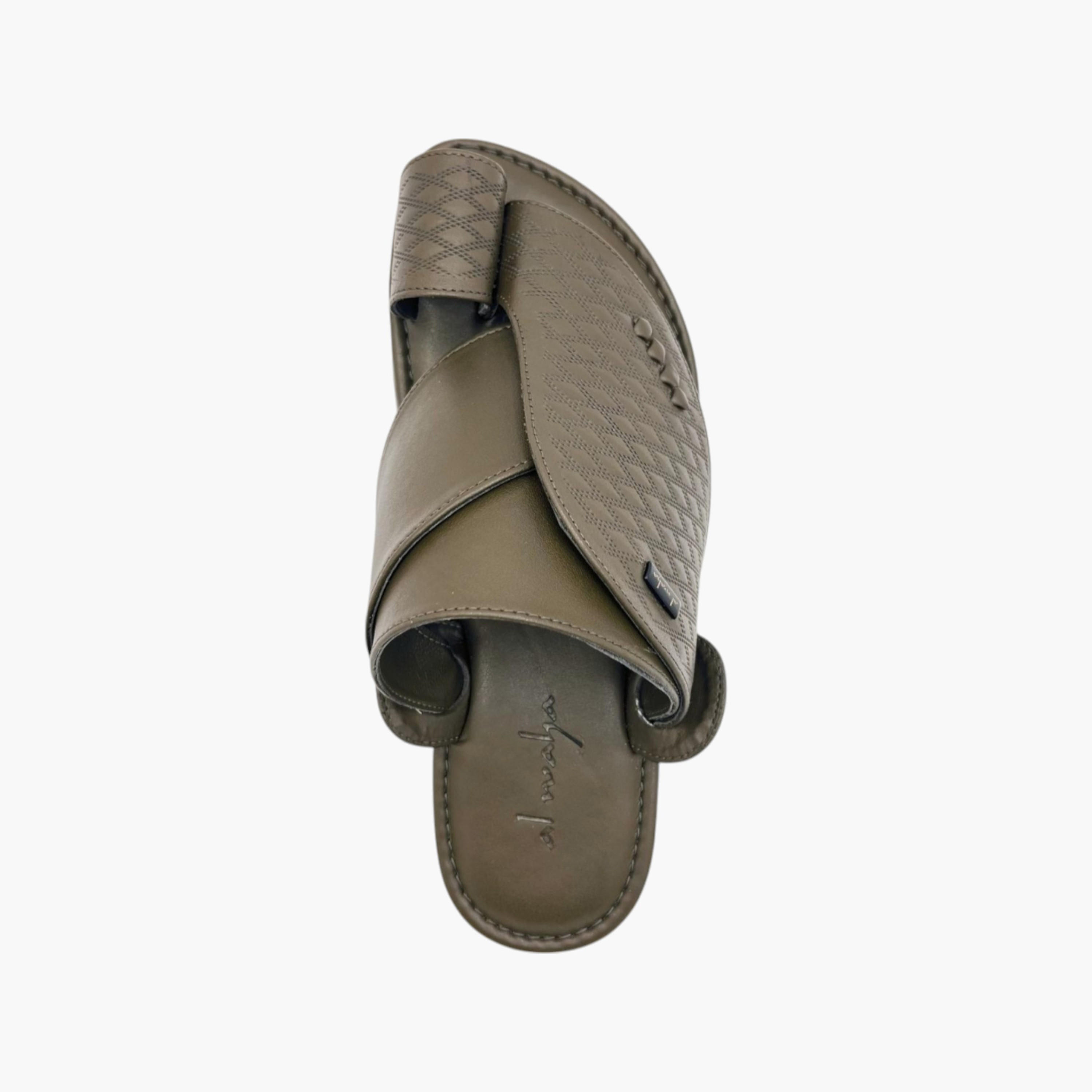 Al Waha Textured Slip-On Arabic Sandals with Toe Loop Detail-men-shoes-sandals-image-3