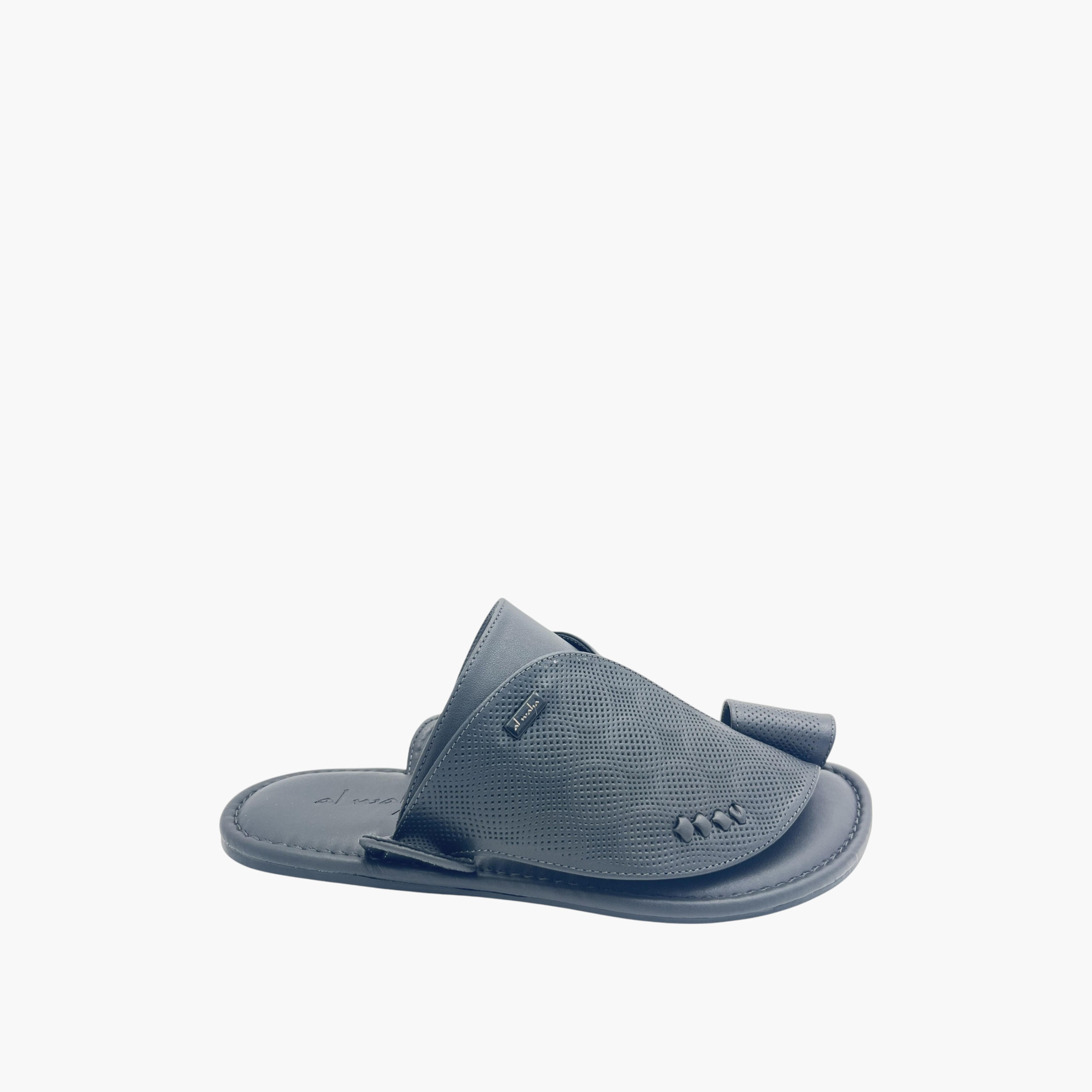 Al Waha Textured Slip-On Arabic Sandals with Toe Loop Detail-men-shoes-sandals-image-2