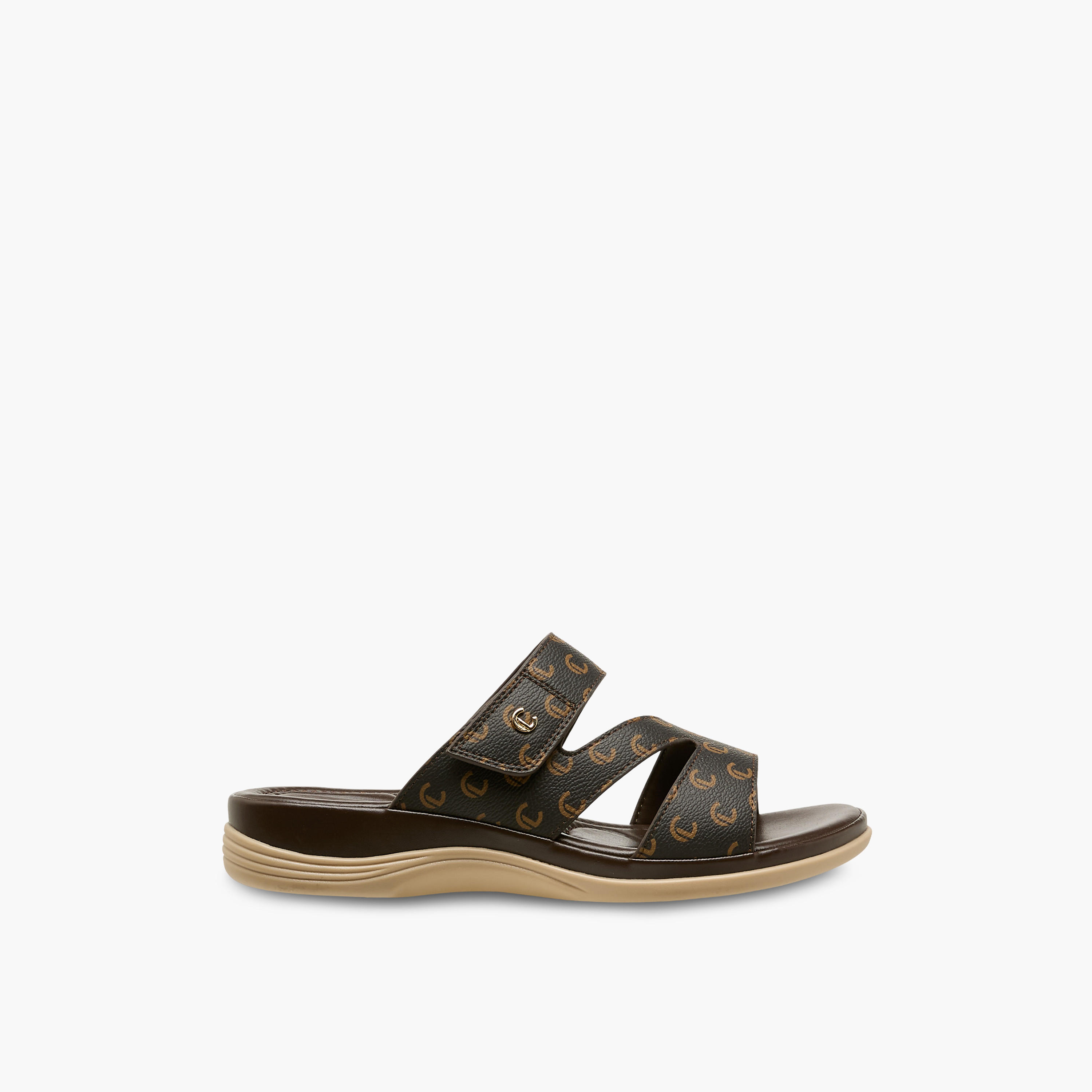 Le Confort Women Monogram Print Slide Sandals-women-shoes-flats-sandals-image-3