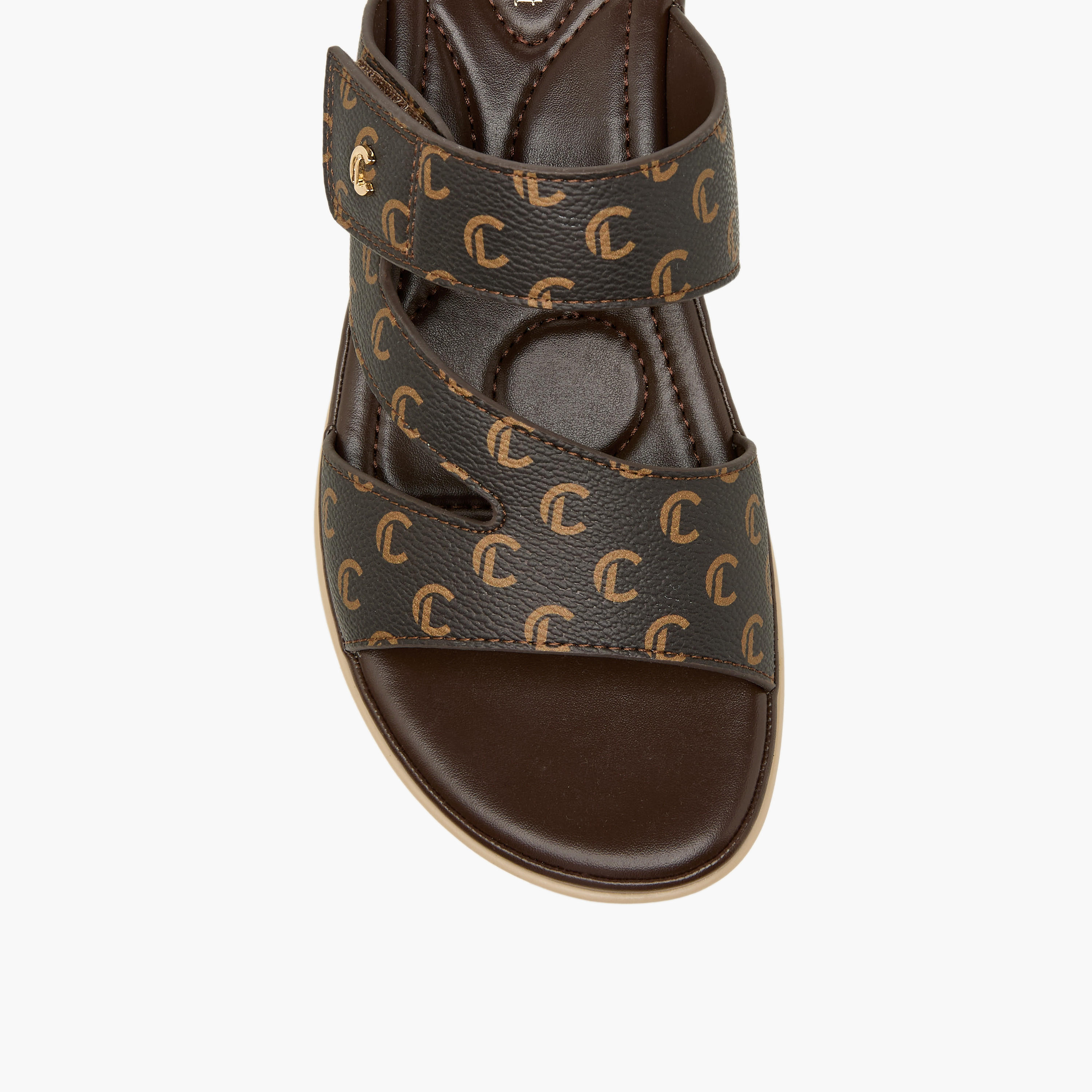Le Confort Women Monogram Print Slide Sandals-women-shoes-flats-sandals-image-4