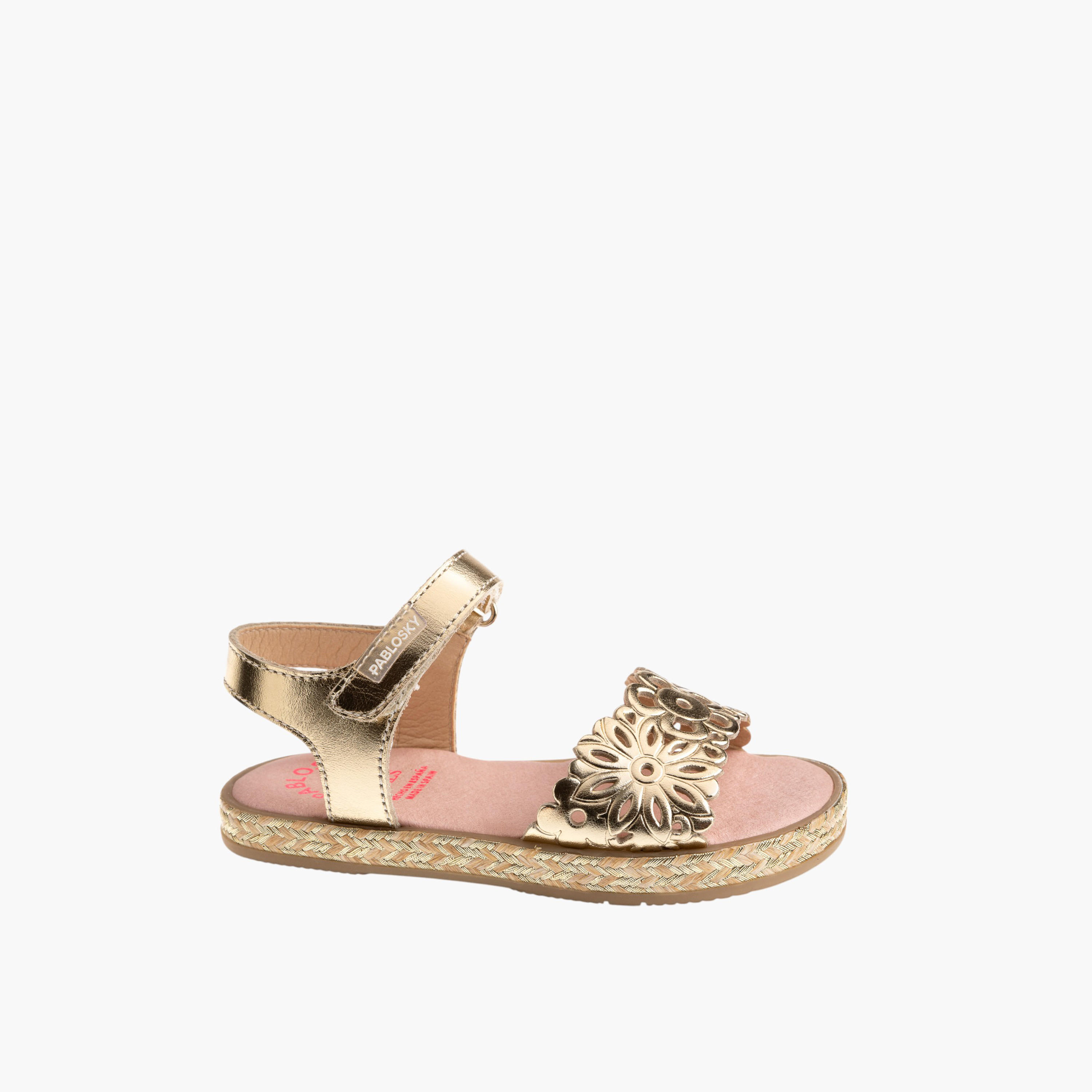 Pablosky Girls' Strap Sandals with Hook and Loop Closure-girls-shoes-sandals-image-1