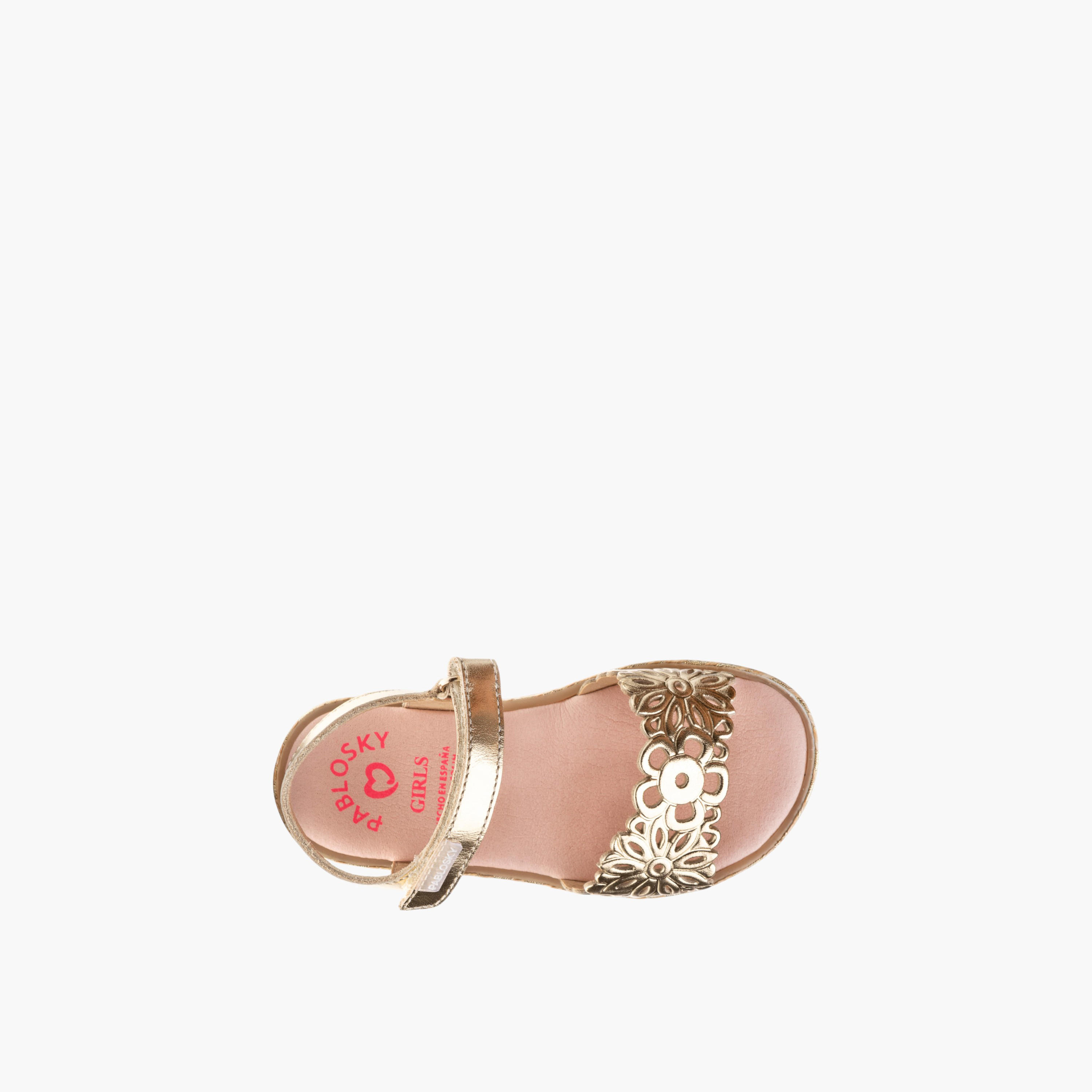 Pablosky Girls' Strap Sandals with Hook and Loop Closure-girls-shoes-sandals-image-4