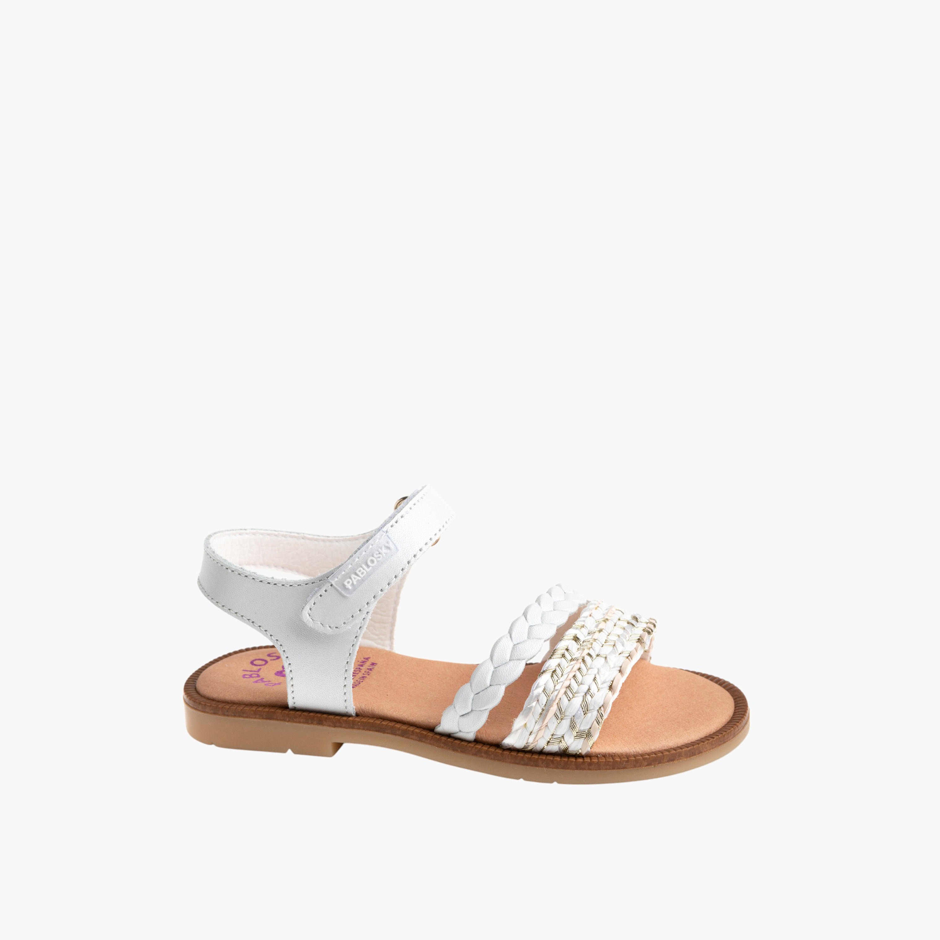 Pablosky Girls' Strap Sandals with Hook and Loop Closure-girls-shoes-sandals-image-1