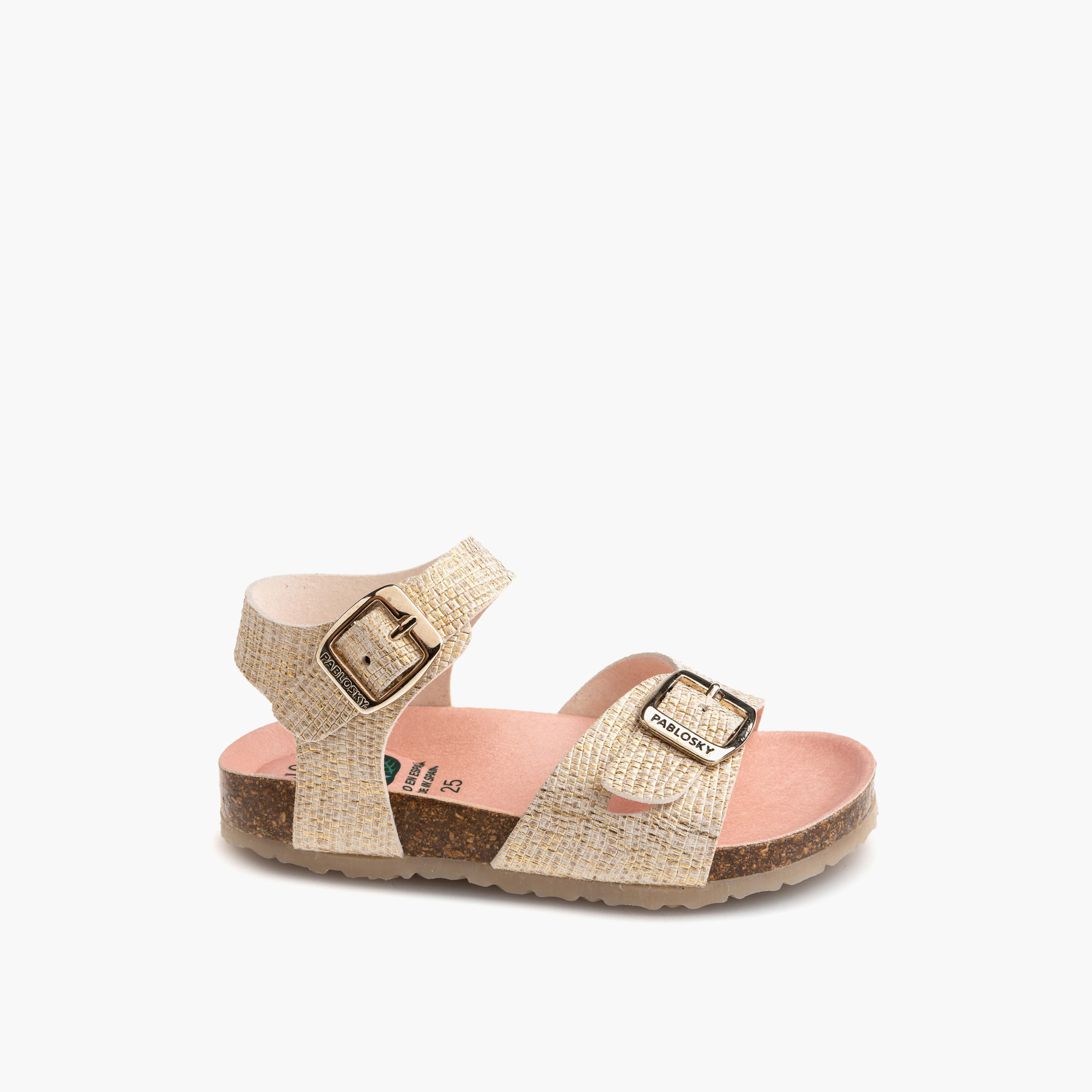 Pablosky Girls' Strap Sandals with Buckle Closure-girls-shoes-sandals-image-1