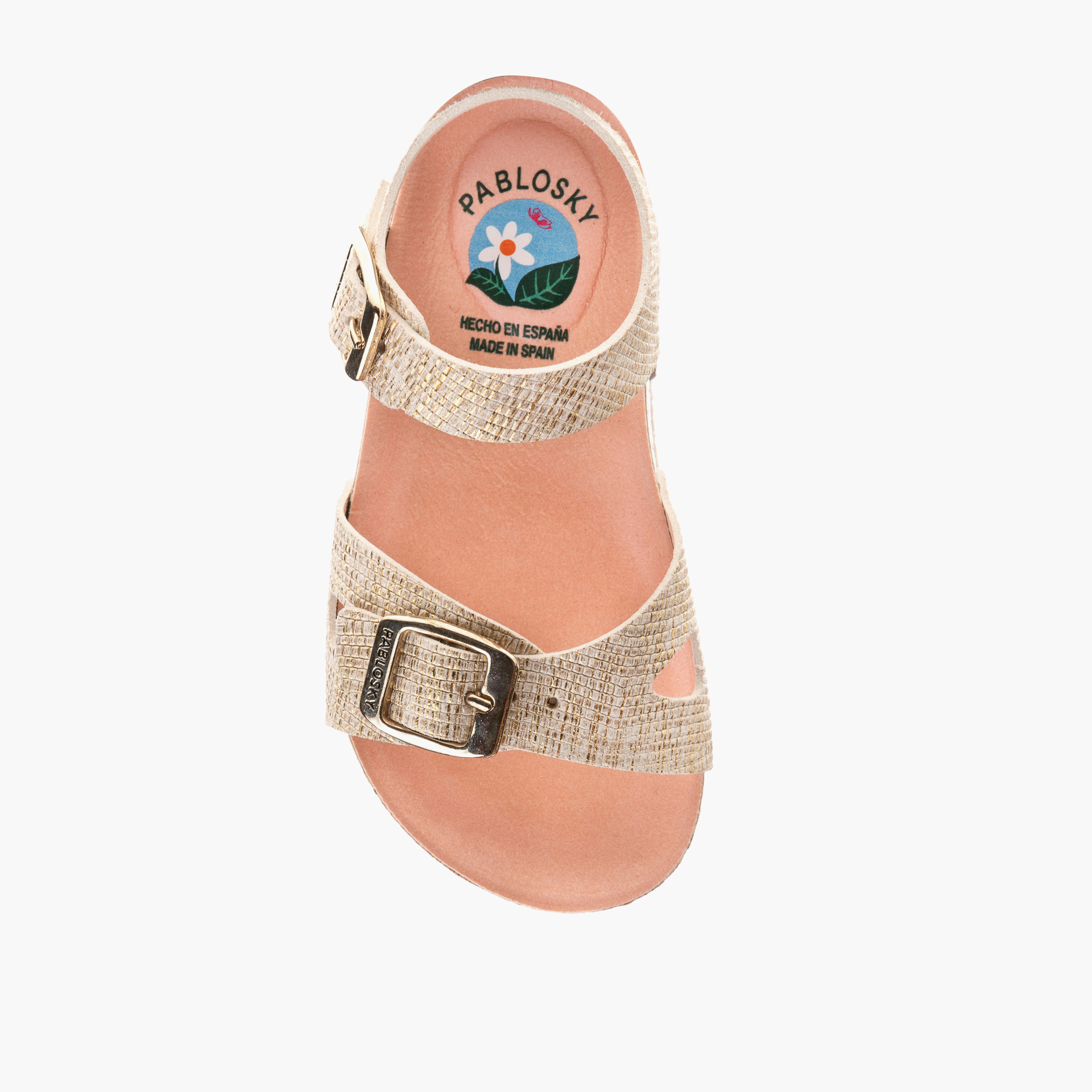 Pablosky Girls' Strap Sandals with Buckle Closure-girls-shoes-sandals-image-4