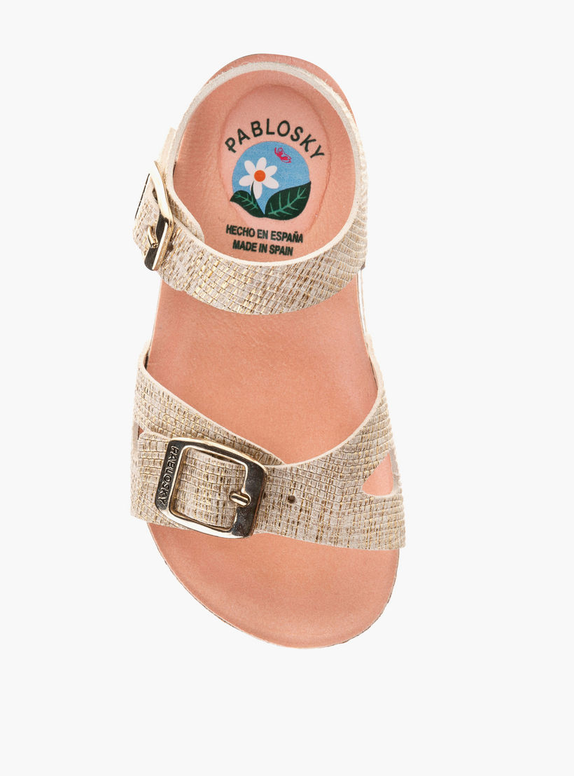 Pablosky Girls' Strap Sandals with Buckle Closure-girls-shoes-sandals-image-4