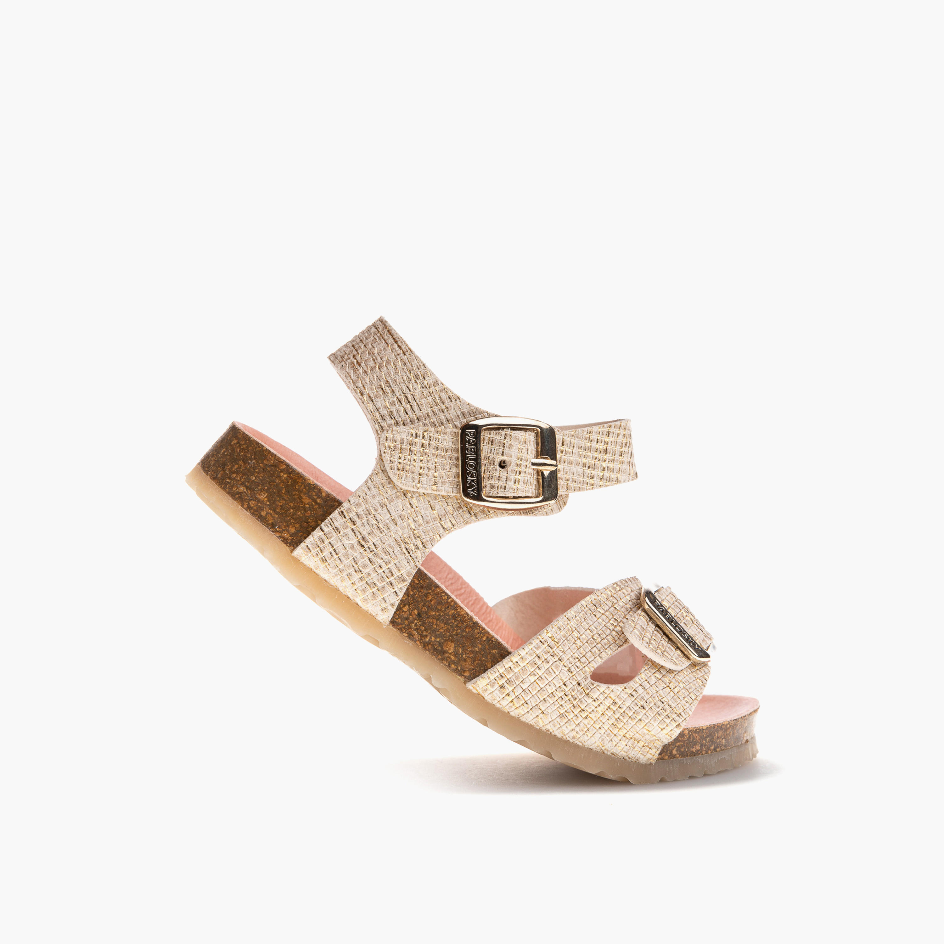 Pablosky Girls' Strap Sandals with Buckle Closure-girls-shoes-sandals-image-5