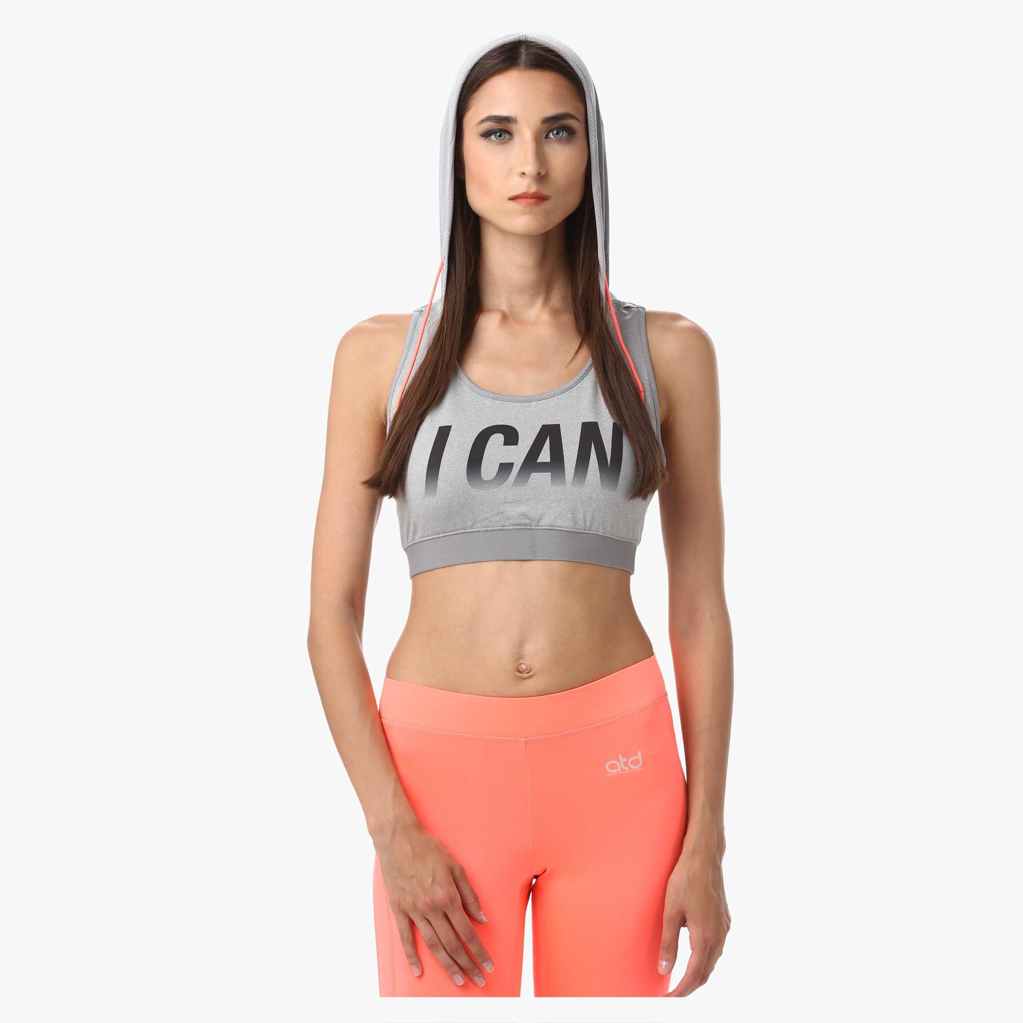Hooded Round Neck Sports Bra with Contrast Drawcord-sports-women-clothing-sportsbras-image-1