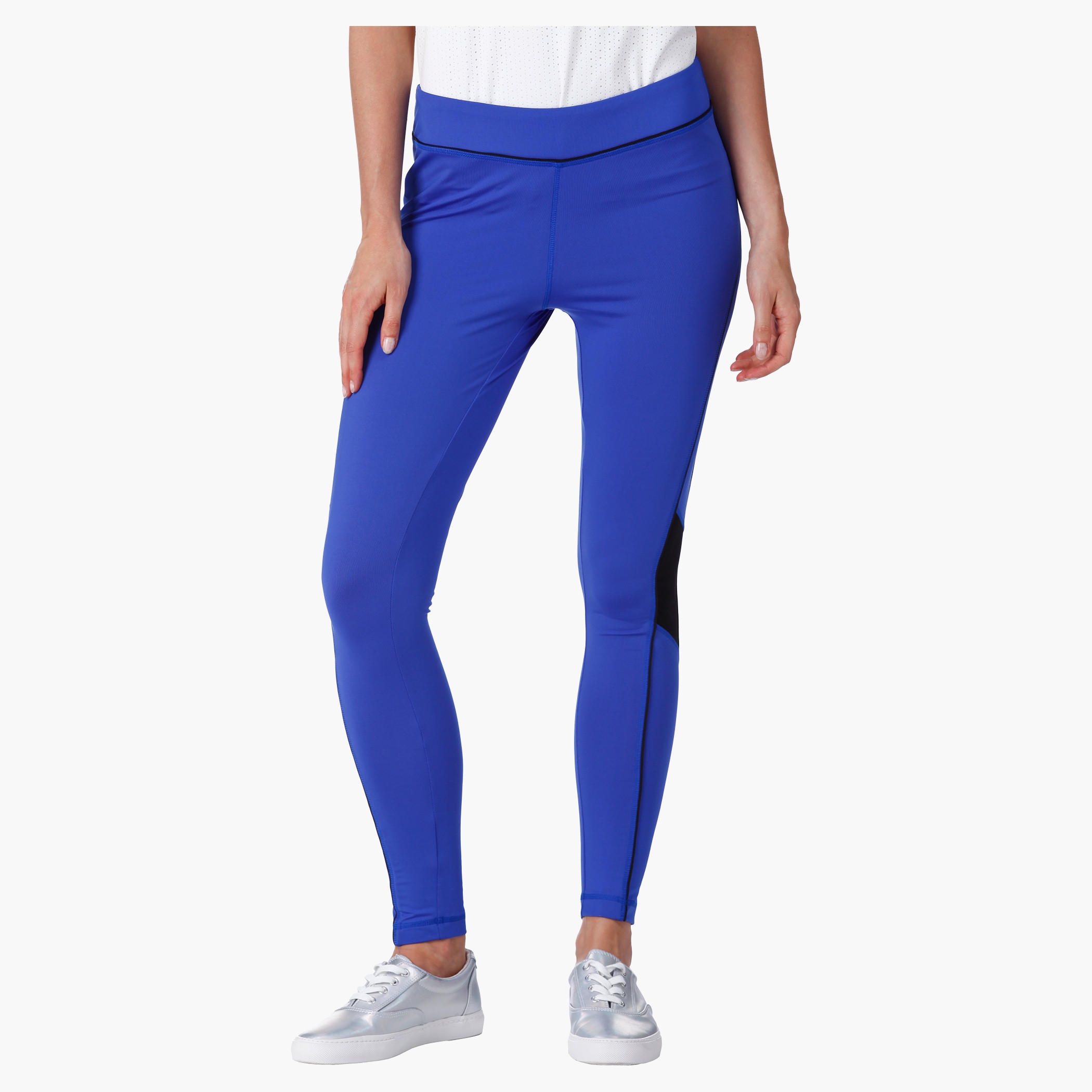 Cut and Sew Leggings with Contrast Mesh Inserts in Regular Fit-women-clothing-sportswearandactivewear-bottoms-image-10