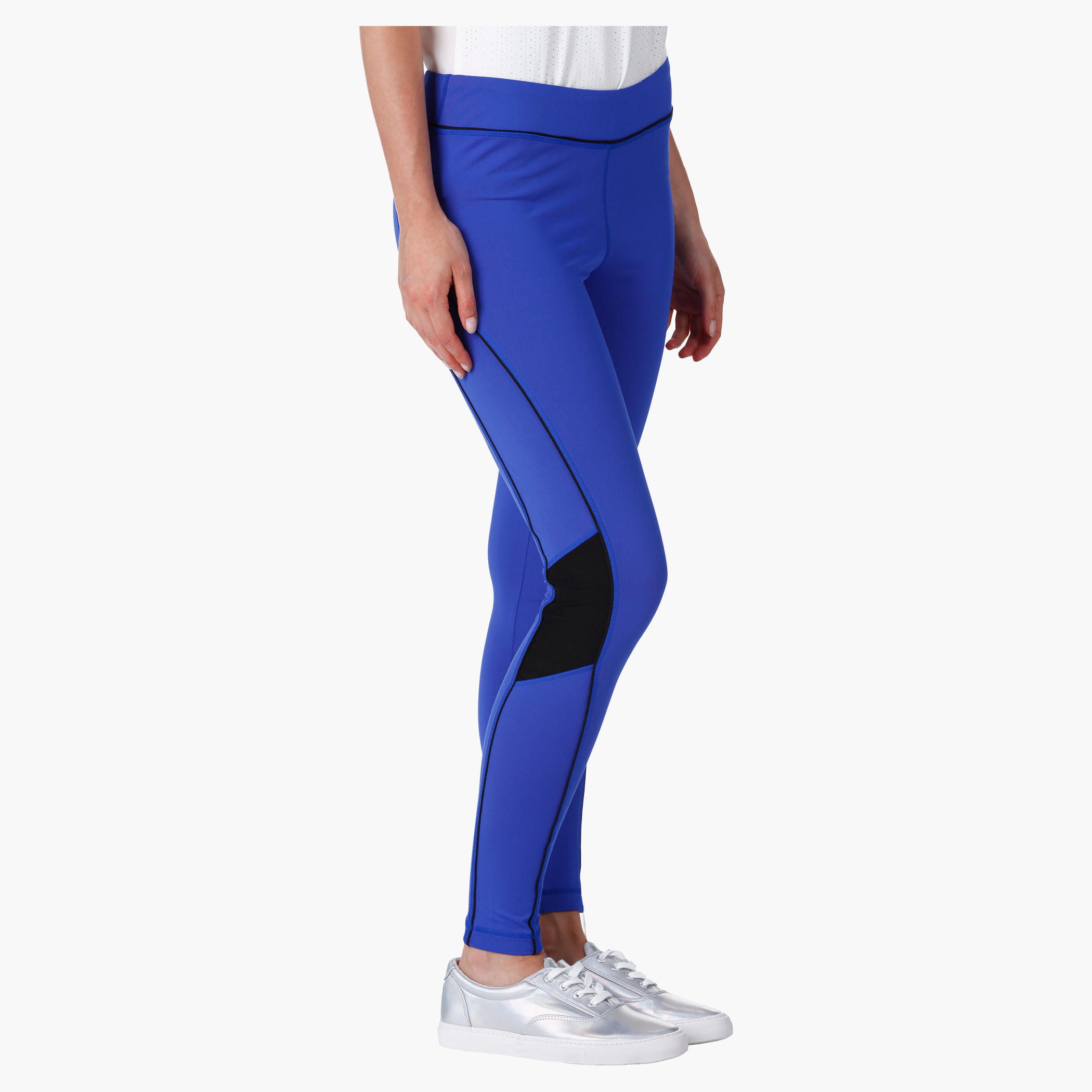 Cut and Sew Leggings with Contrast Mesh Inserts in Regular Fit-women-clothing-sportswearandactivewear-bottoms-image-8