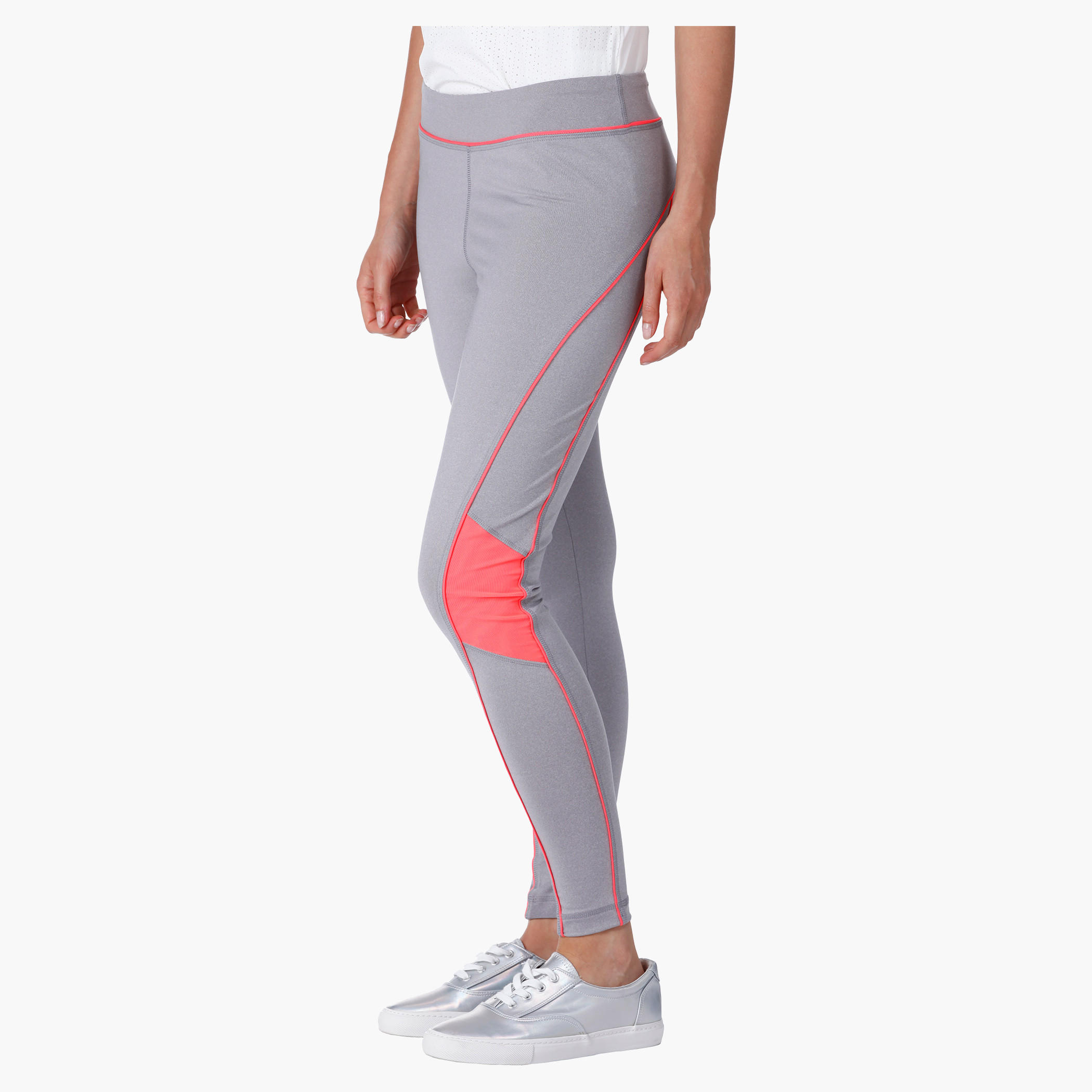 Cut and Sew Leggings with Contrast Mesh Inserts in Regular Fit-women-clothing-sportswearandactivewear-bottoms-image-3