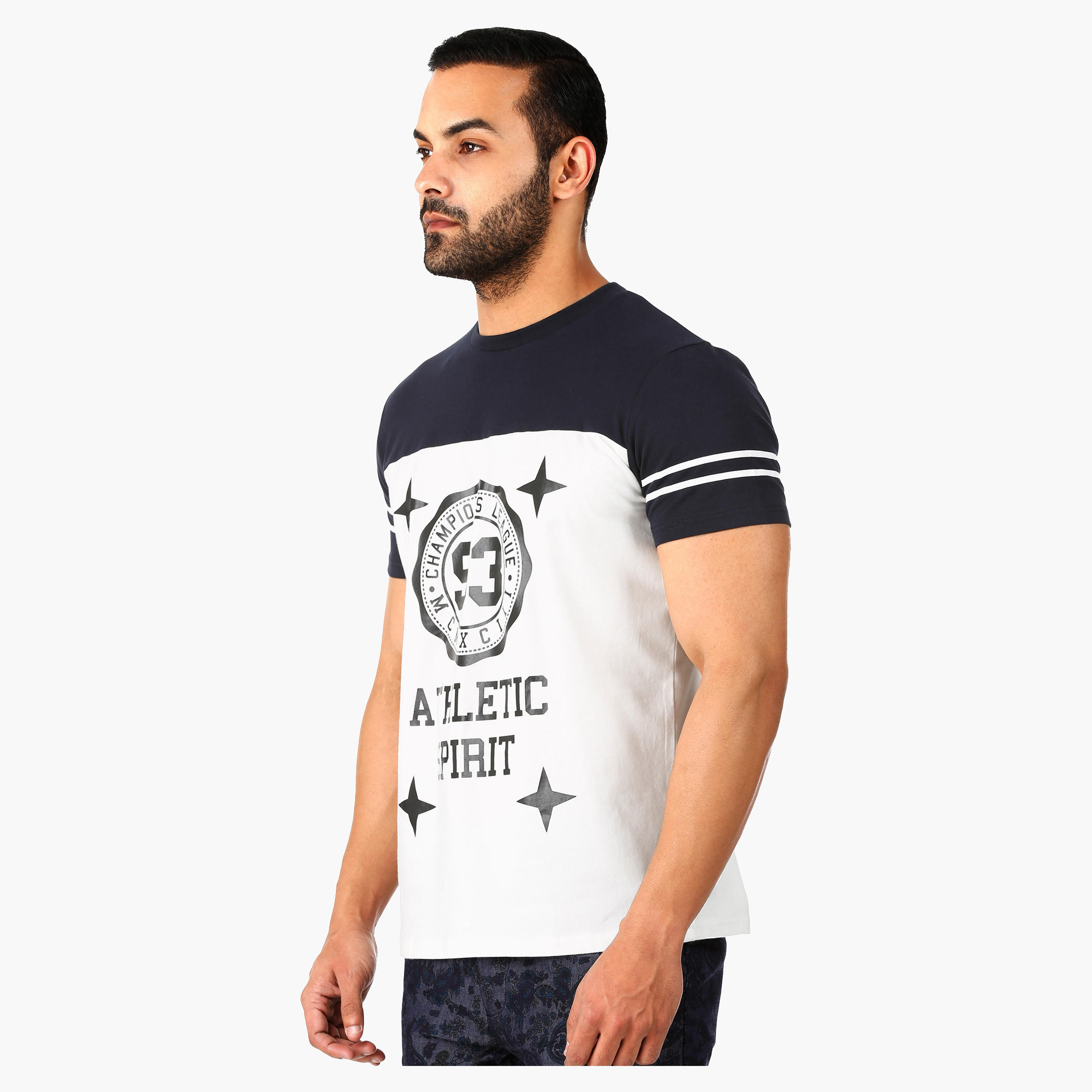 Printed Crew Neck T-Shirt with Short Sleeves in Regular Fit-men-clothing-tshirtsandpolos-tshirts-image-8