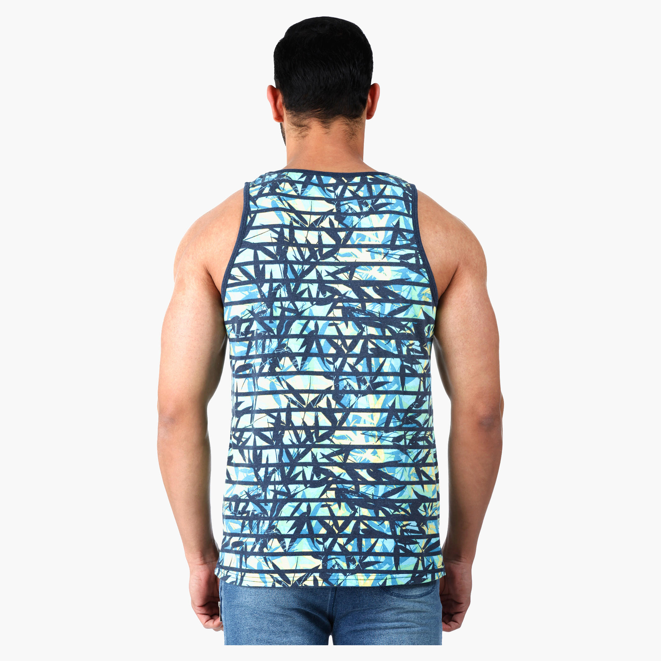 Printed Round Neck Tank Top in Regular Fit-men-clothing-tshirtsandpolos-vests-image-2